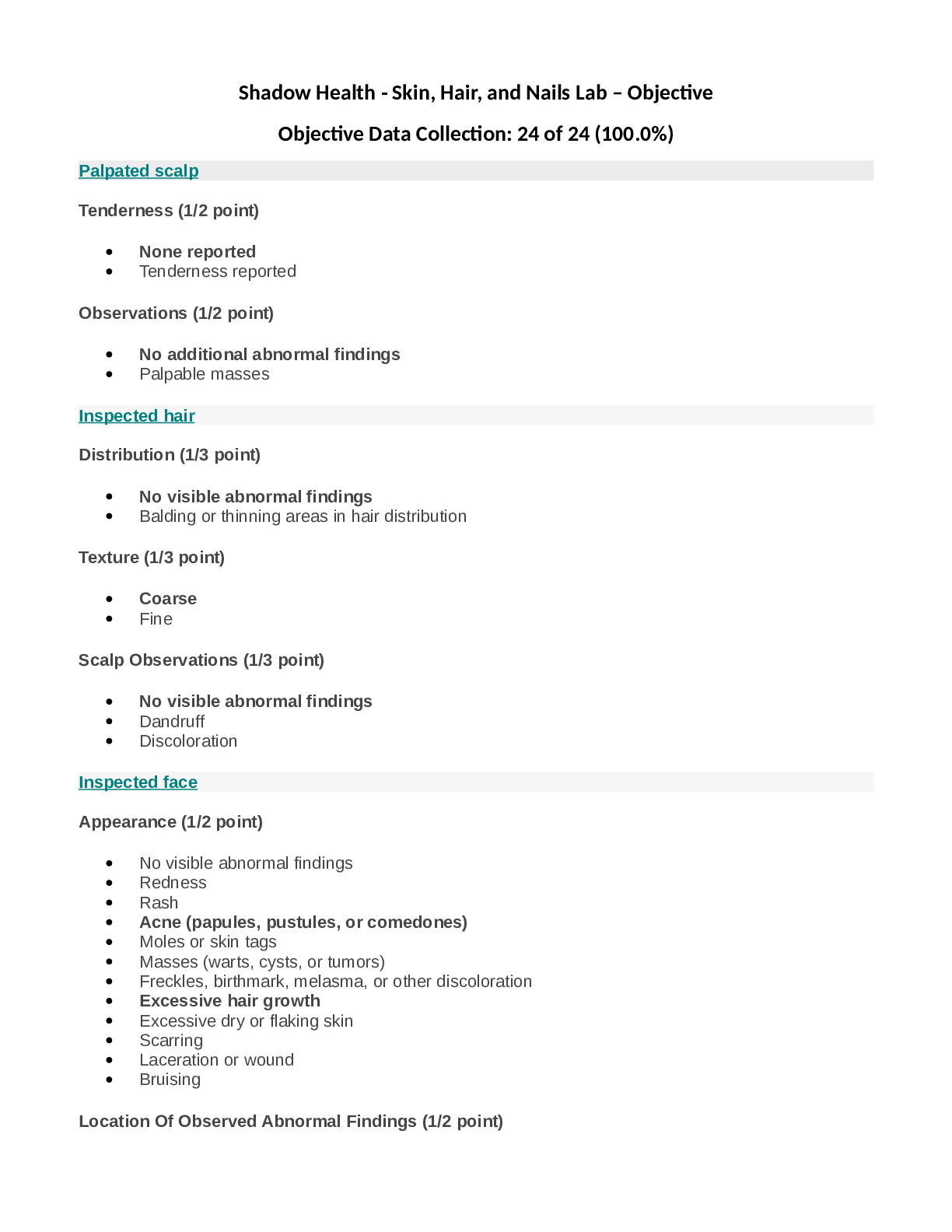 Preview image for Shadow health skin nails and lab