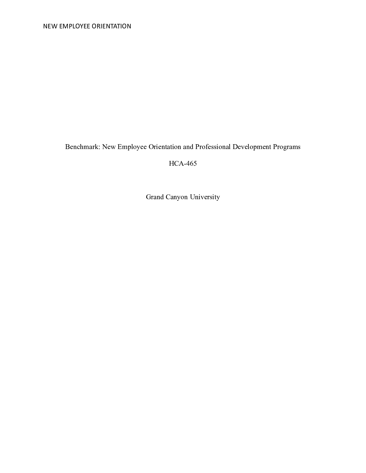 Benchmark_Pro_Dev_.docx Benchmark: New Employee Orientation and ...