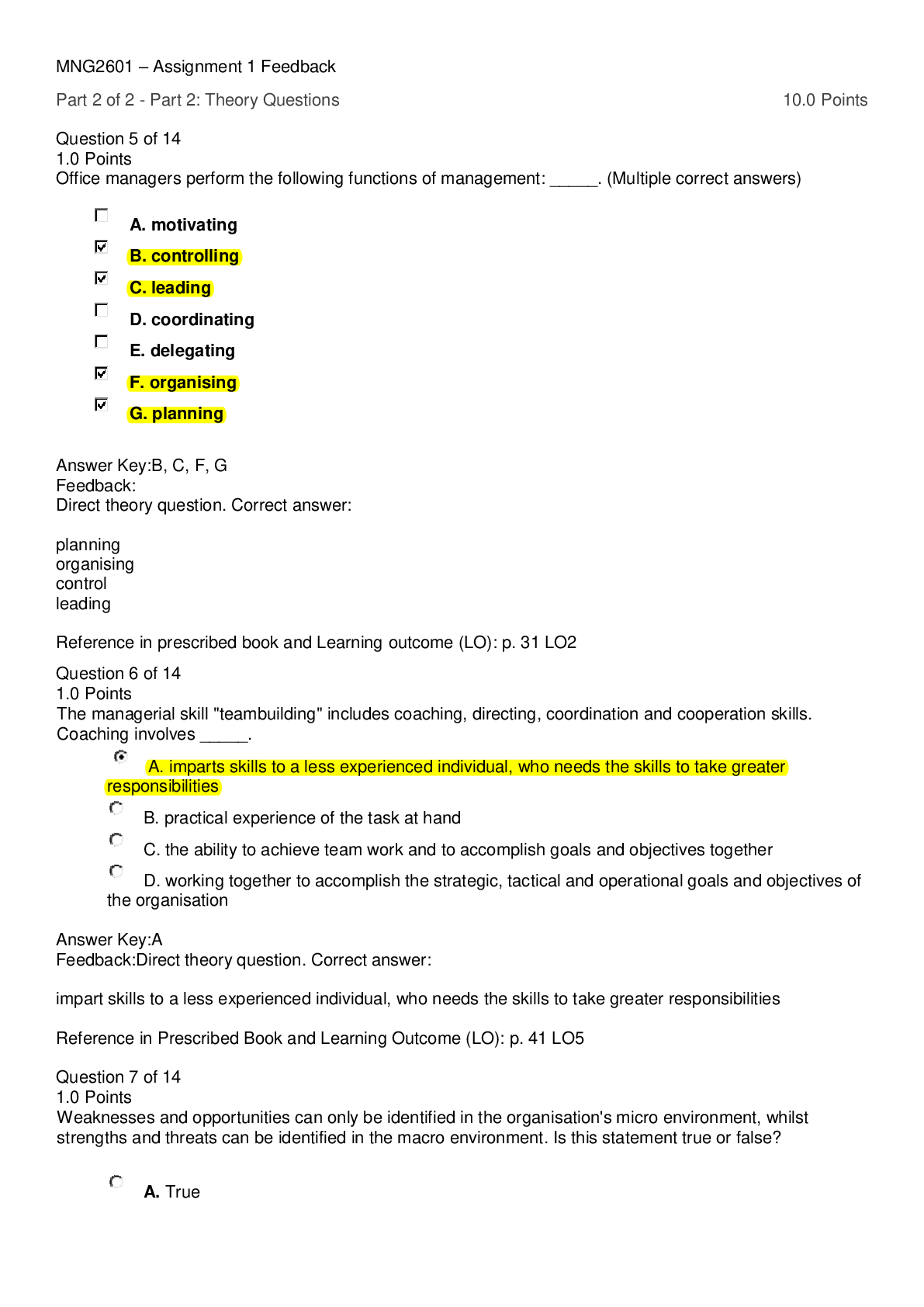 Preview image of 2019 MNG2601 TEST BANK document