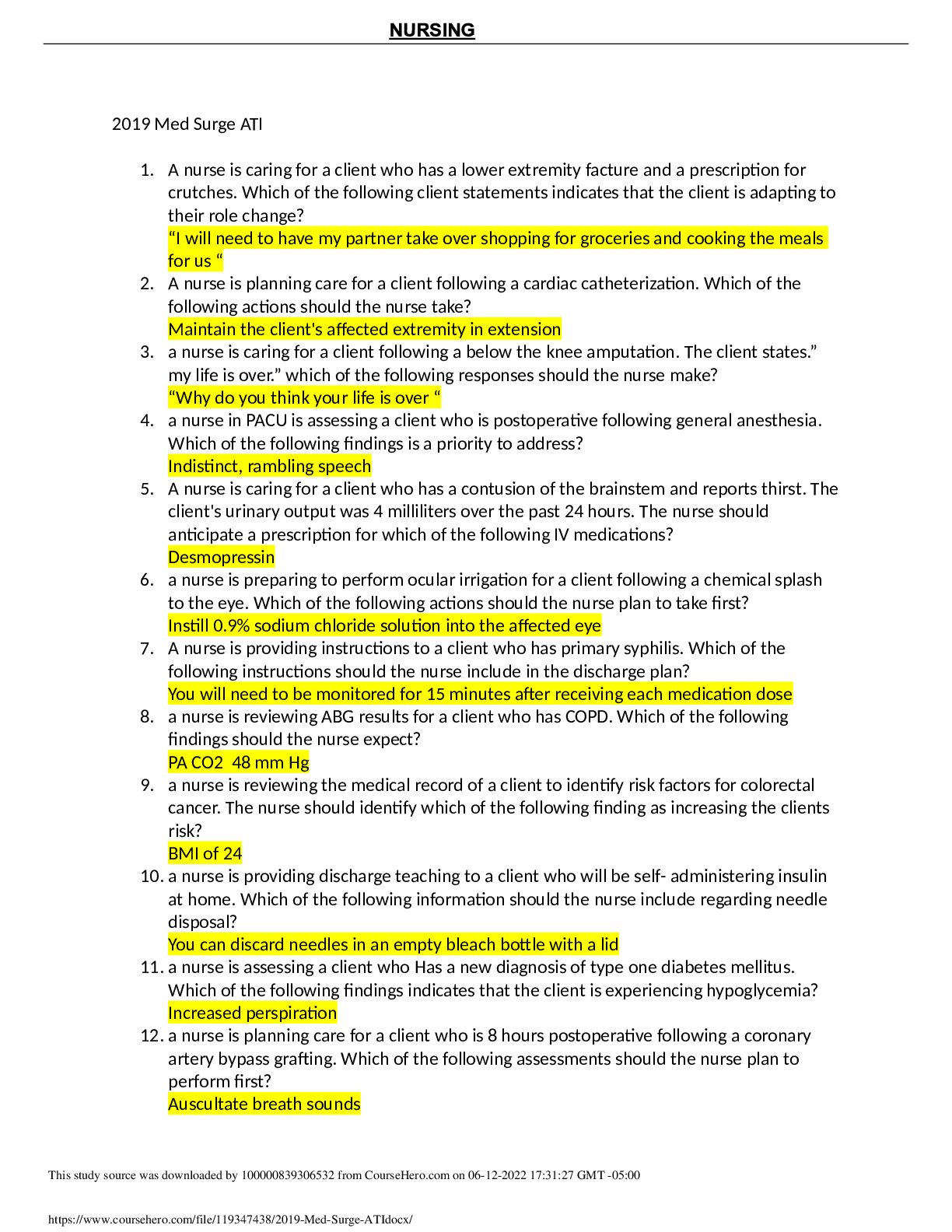 Preview image of 2019 Med Surge ATI document