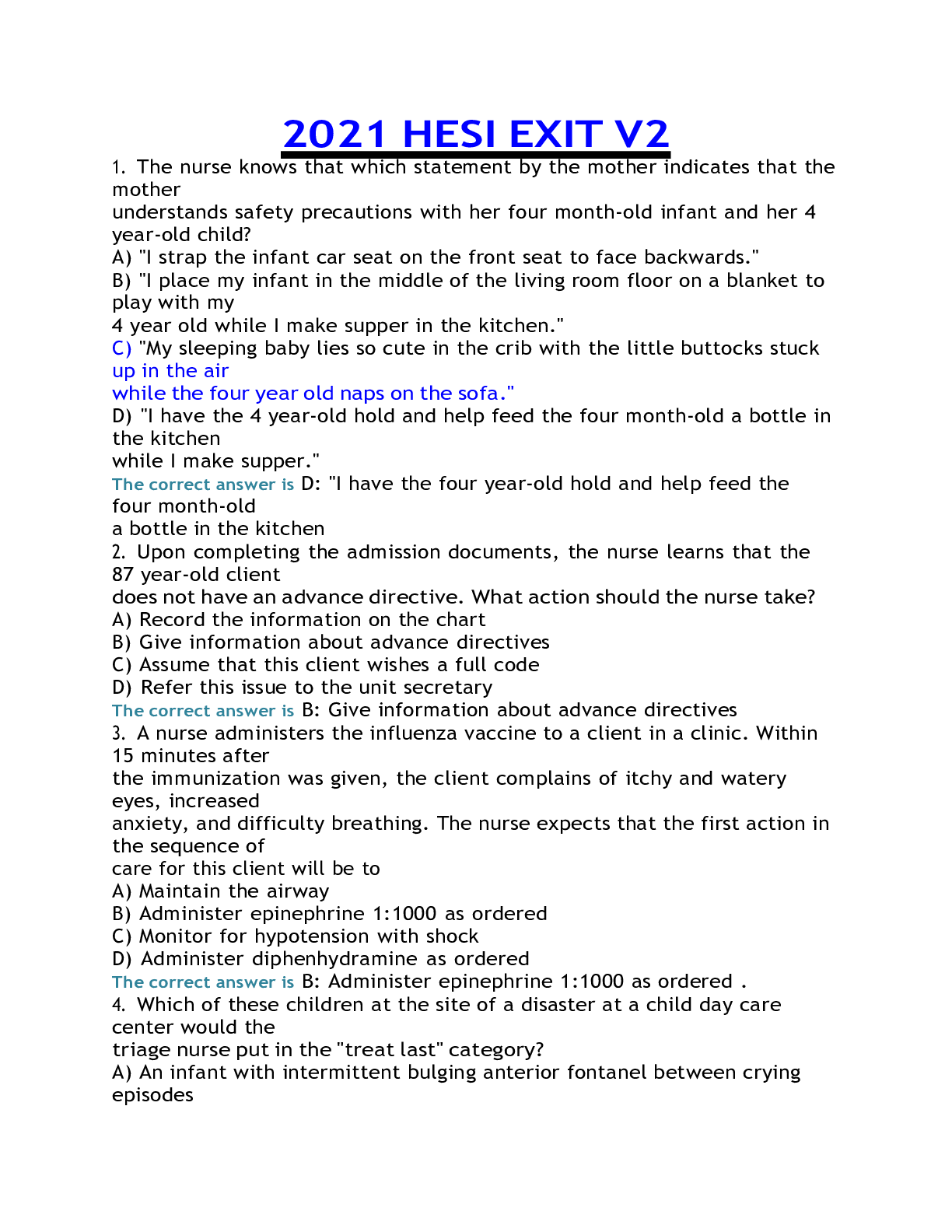 Preview image of 2021 HESI EXIT V2 document