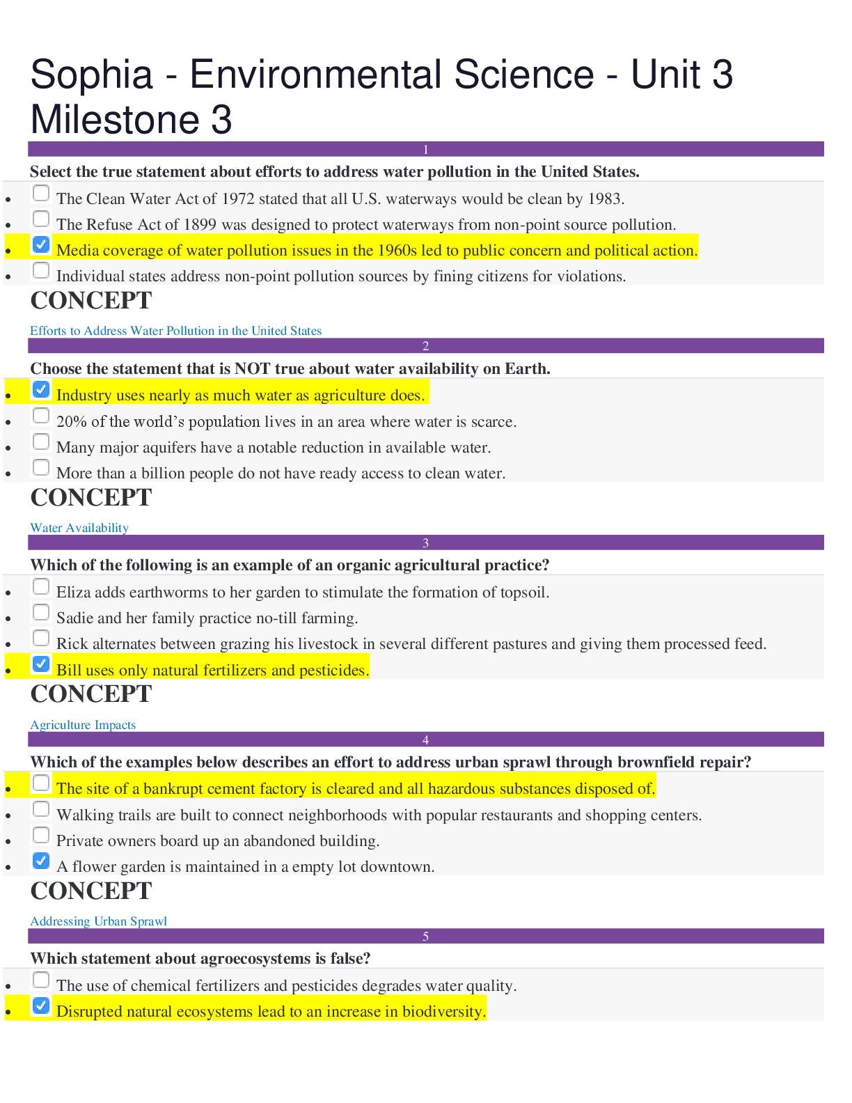 Preview of Sophia - Environmental Science - Unit 3 Milestone 3