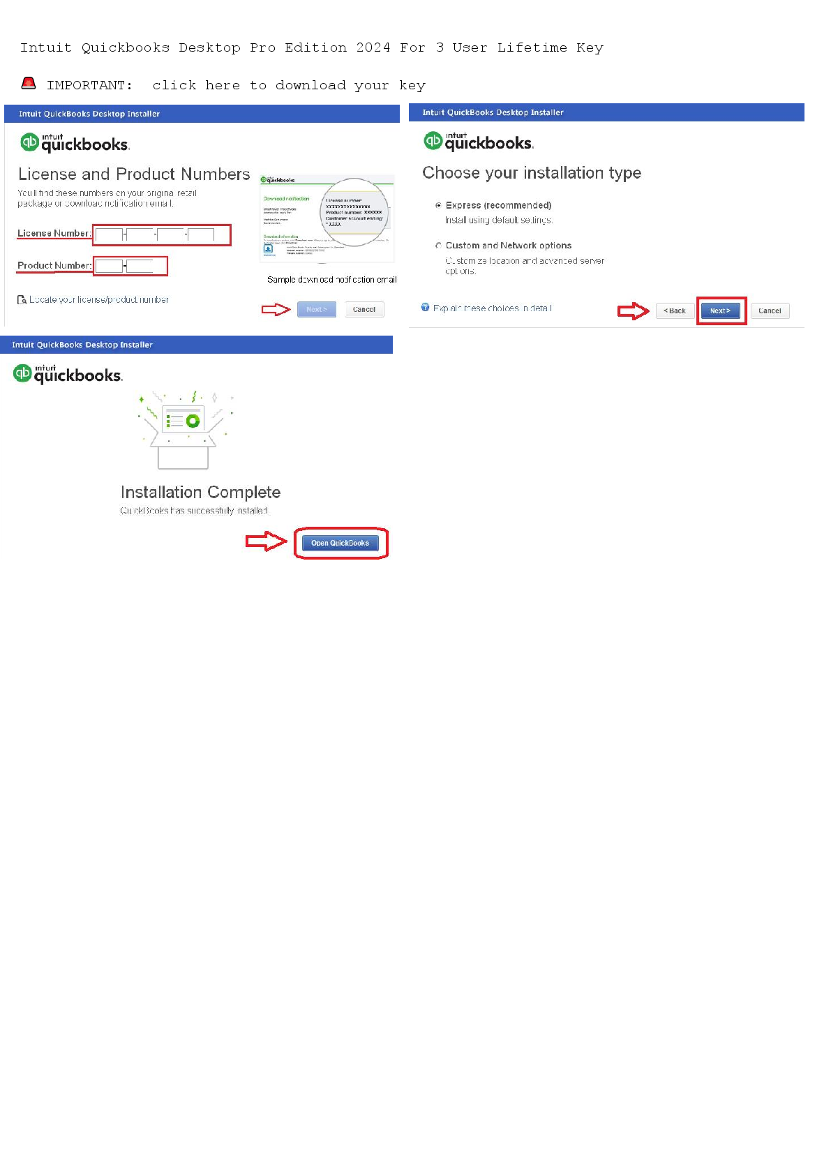 Preview image for Intuit Quickbooks Desktop Pro Edition 2024 For 3 User Lifetime Key
