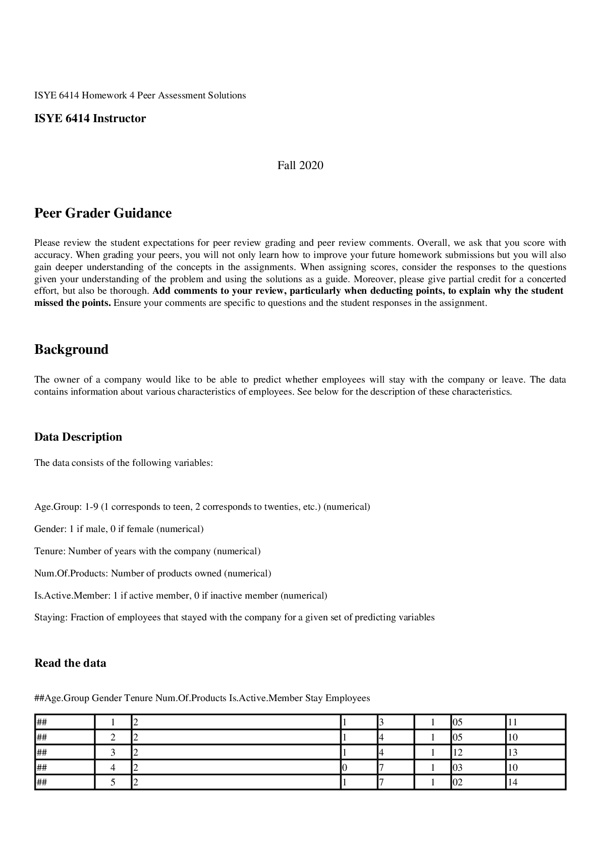 Preview image of ISYE 6414 HOMEWORK 4 PEER ASSESSMENT SOLUTIONS document