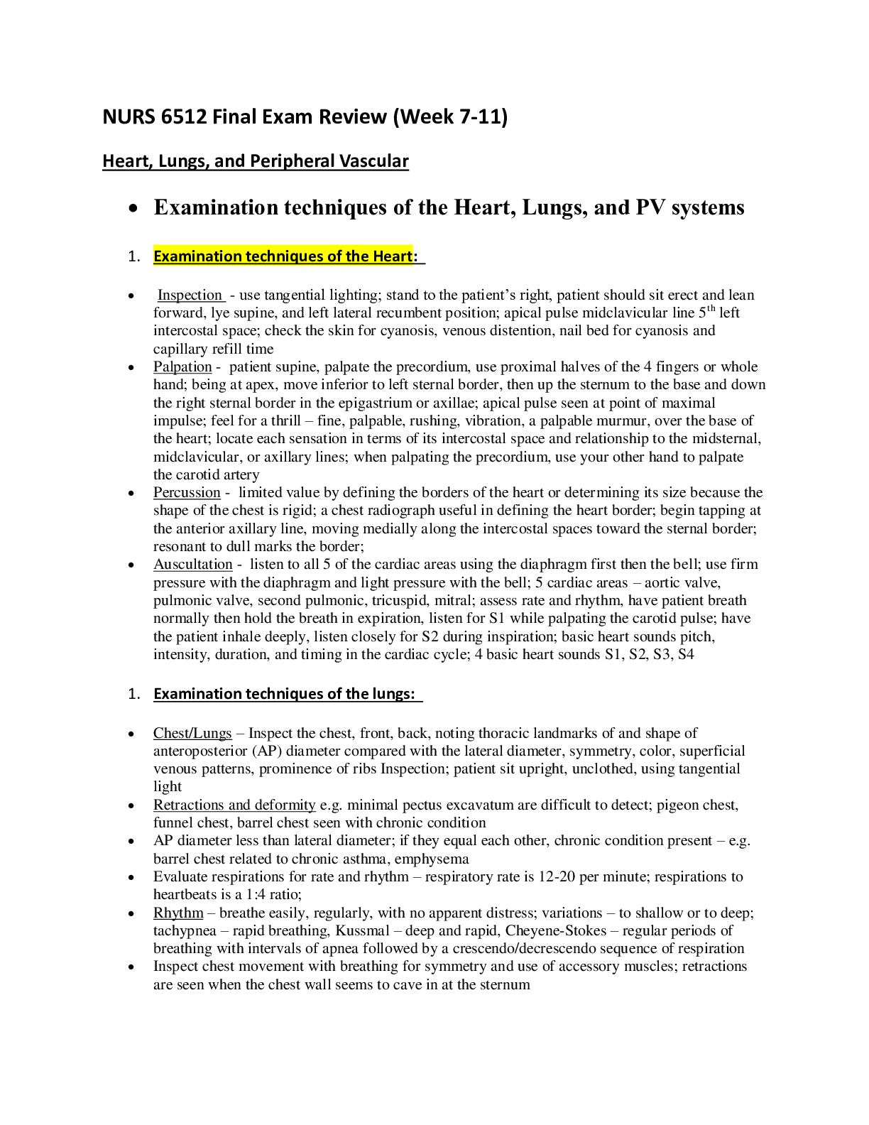 Preview image of NURS 6512 Final Exam Review (Week 7-11) document