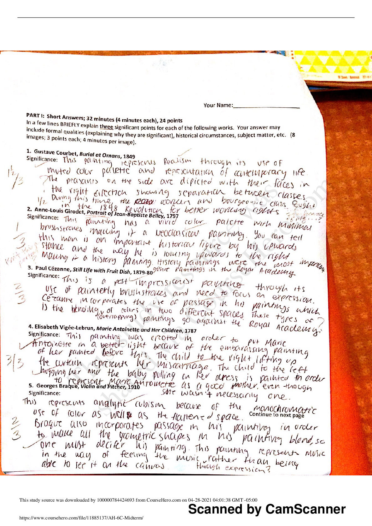 Preview image for University of California, Santa BarbaraARTHI arthi 6cAH 6C Midterm REVISED 2021