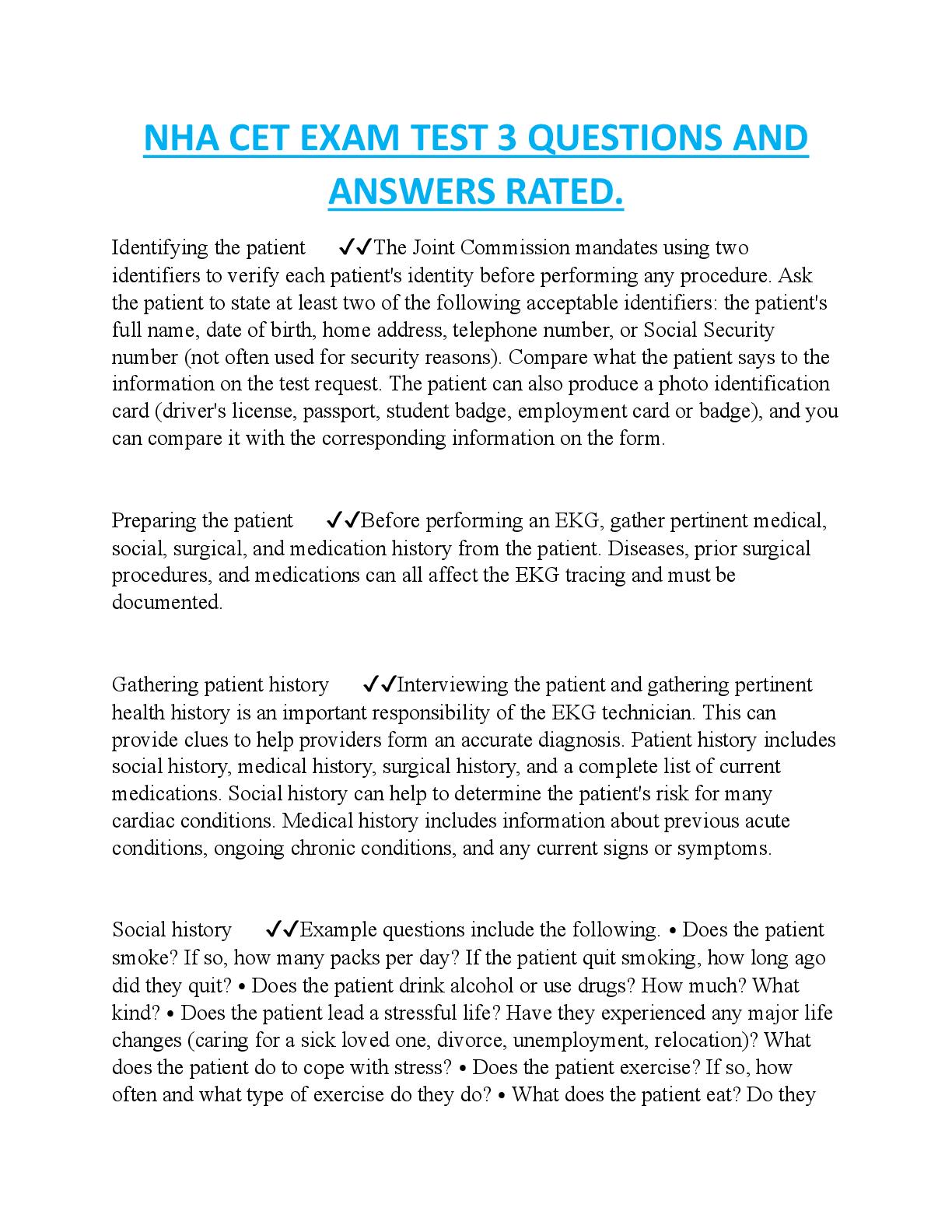 NHA CET EXAM TEST 3 | 250 Highly Tested Questions & Answers