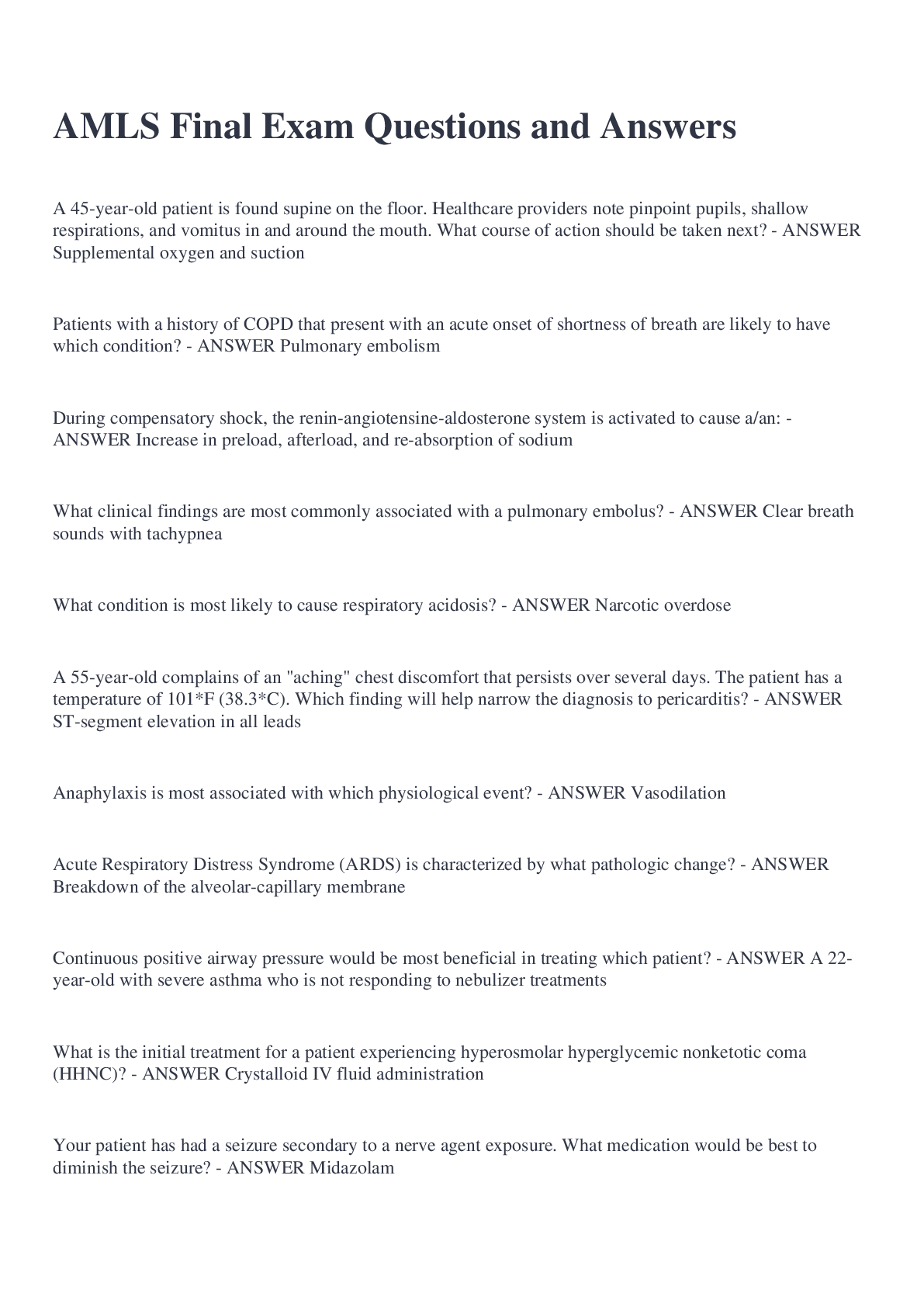 Preview image for AMLS Final Exam Questions and Answers