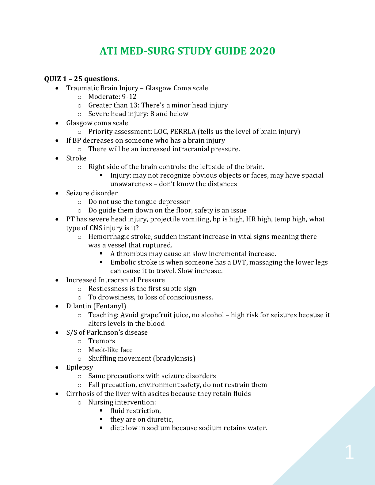 ATI MED-SURG STUDY GUIDE - Scholarfriends