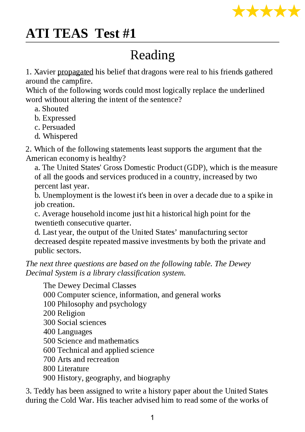 Preview image for Ati Teas 7 2 Full practice exams with answers