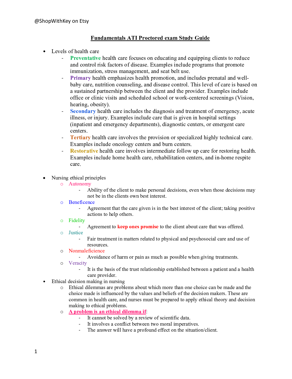 Preview image of ATI fundamentals Study Guide|Latest Solutions document