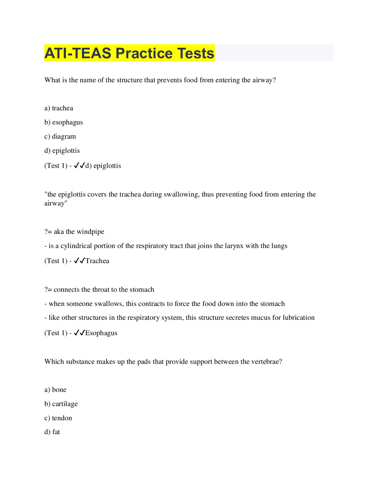 Preview image of ATI-TEAS Practice Tests 2022/23 (48 pages) document