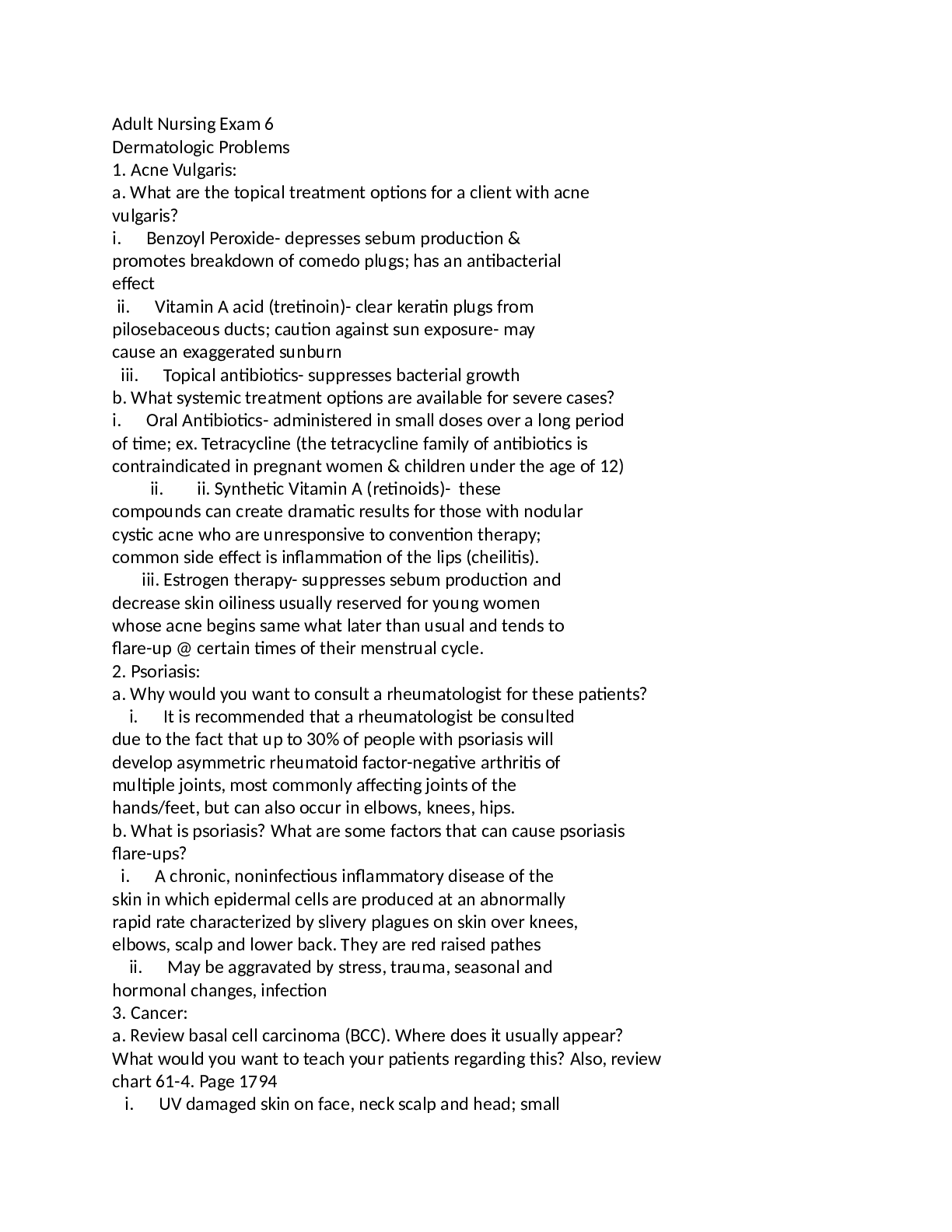 Preview image for Adult Nursing Exam 6 with correct answers