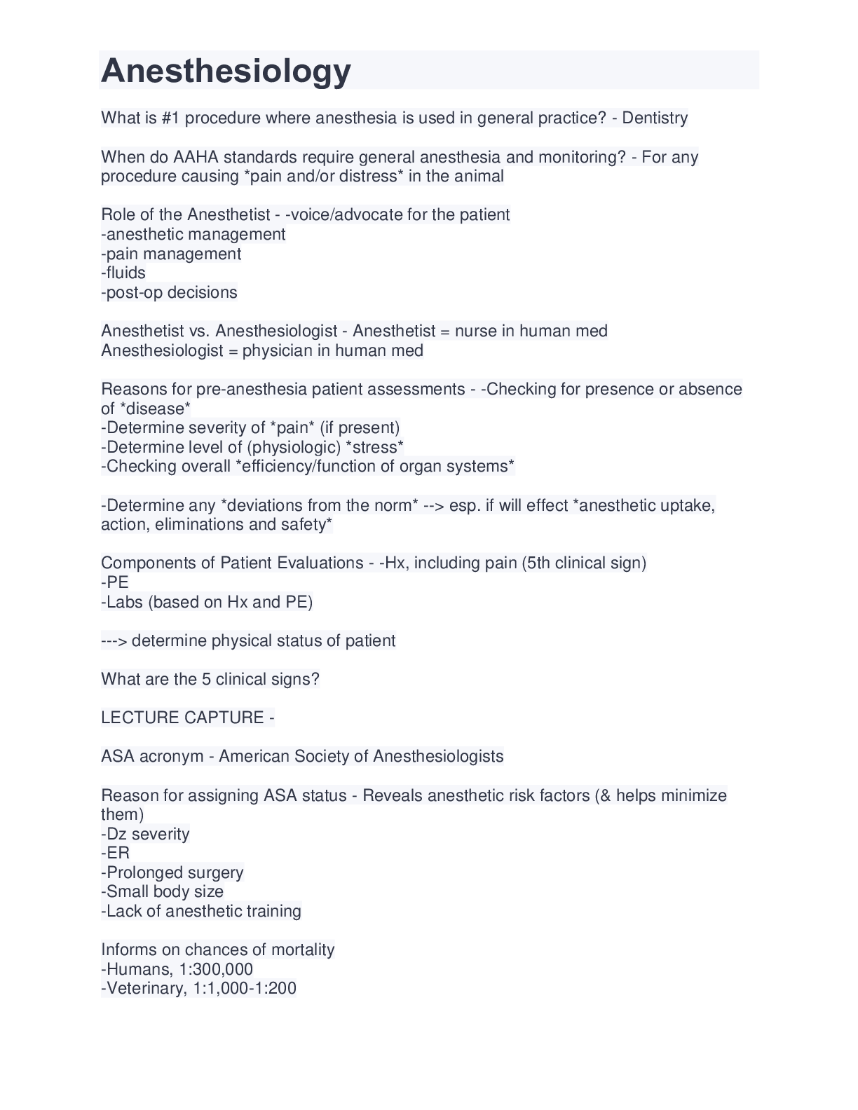 Preview image of Anesthesiology document