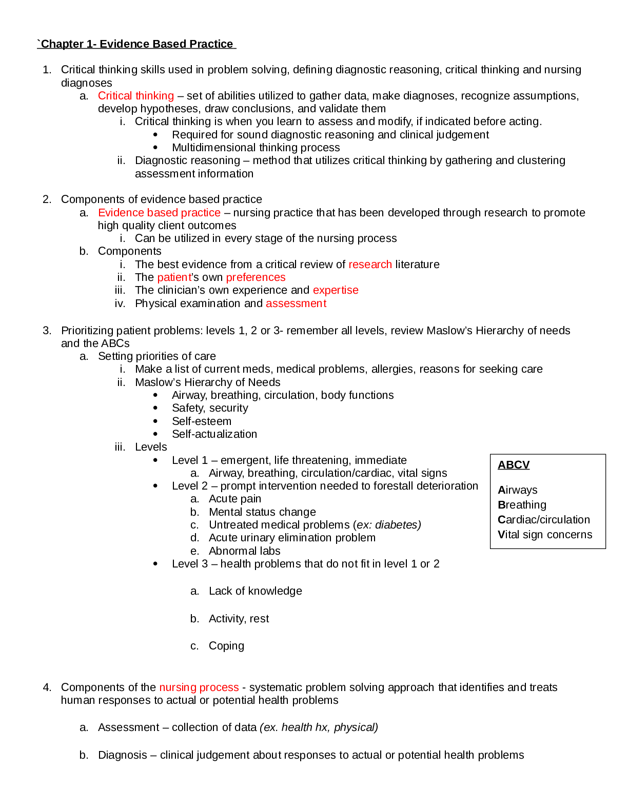 Preview image of Assessment Exam 1 Study Guide document