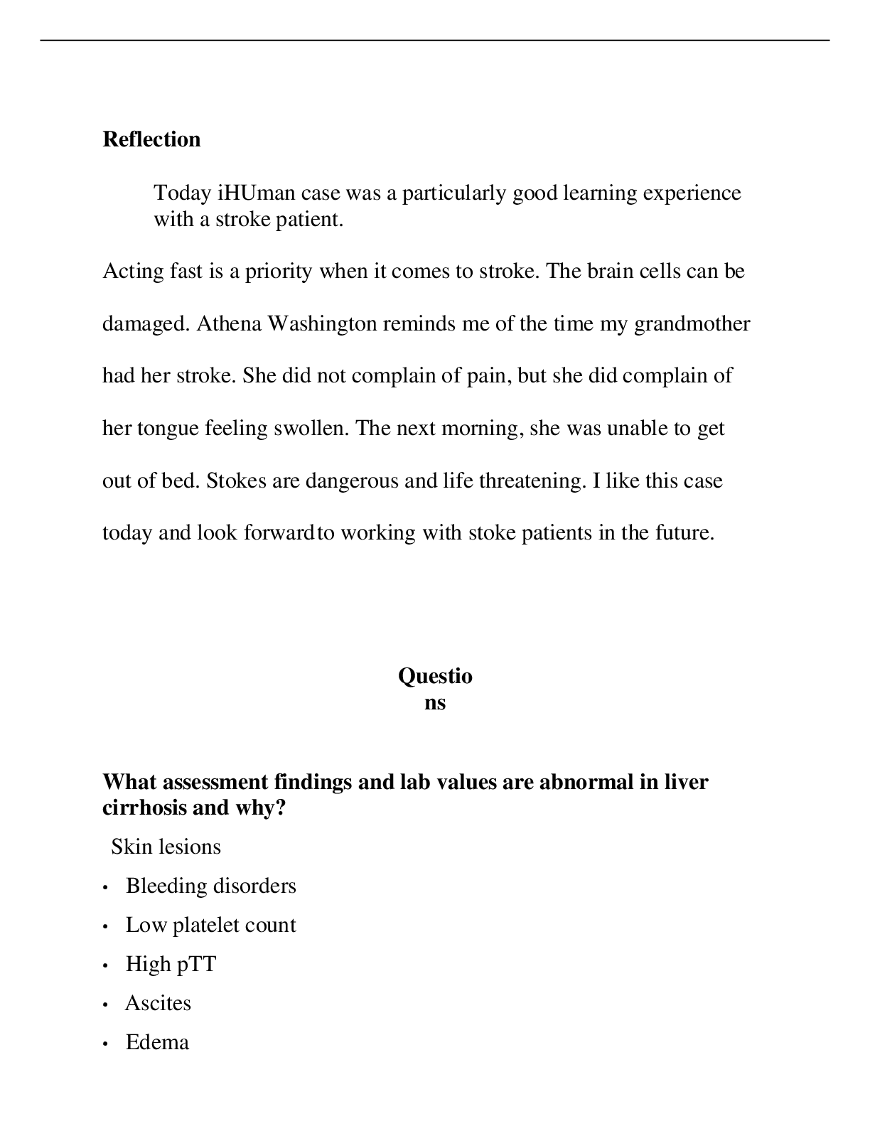 Preview image of Athena Washington Reflection and Questions document