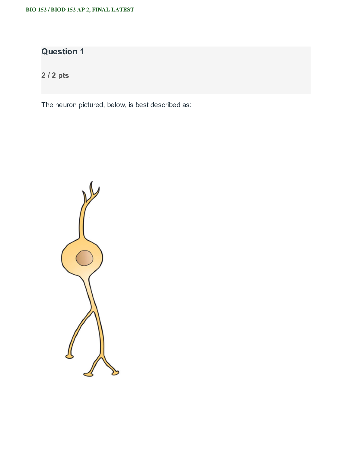 Preview image of BIO 152 / BIOD 152 AP 2, FINAL LATEST document