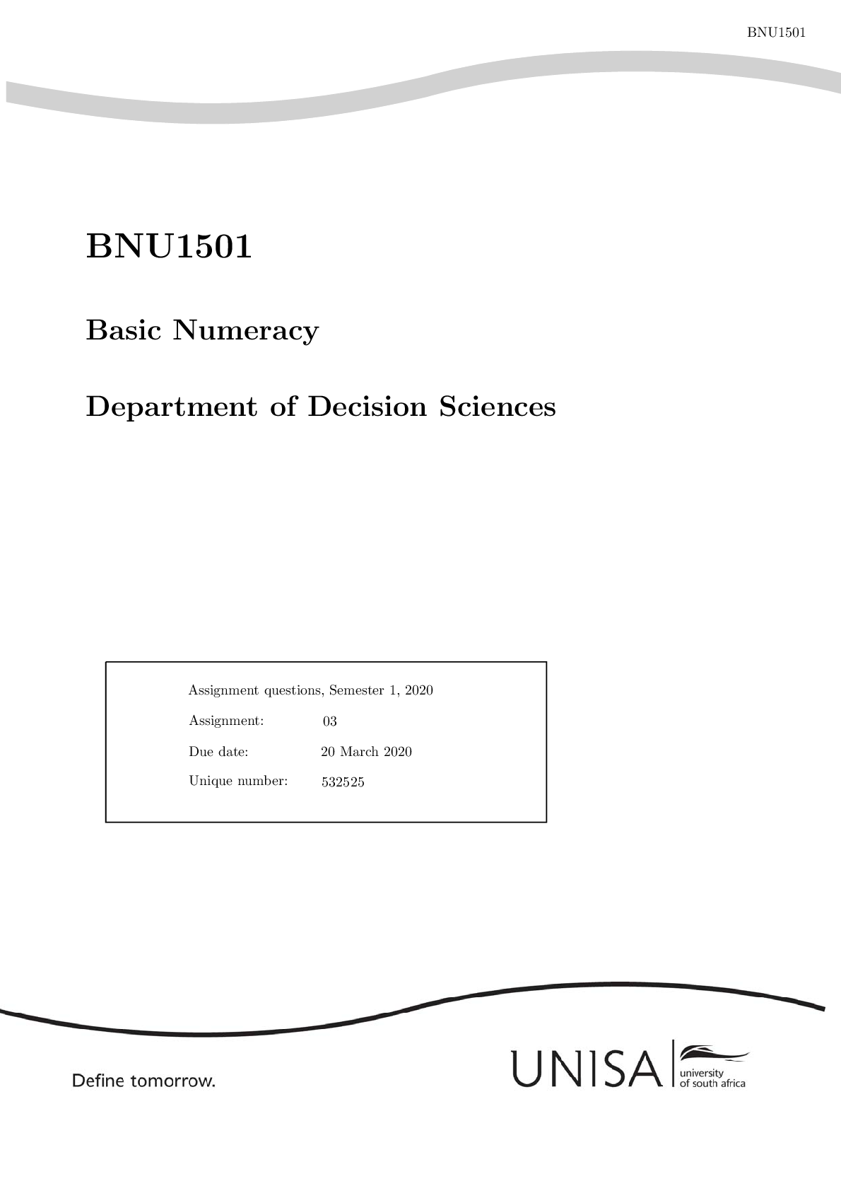 Preview image for BNU1501_Assignment_Ass_03_S1_2020