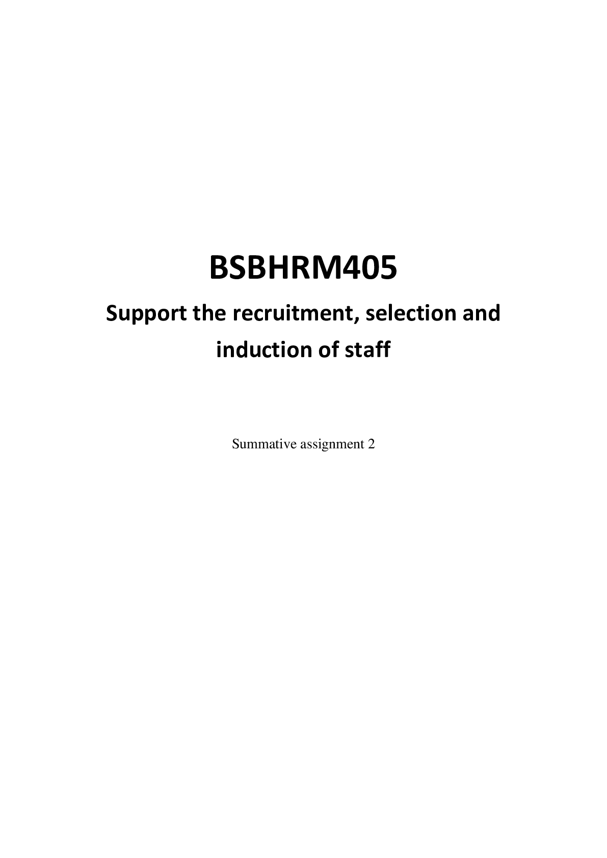 Preview image of BSBHRM405 summative assignment 2 document