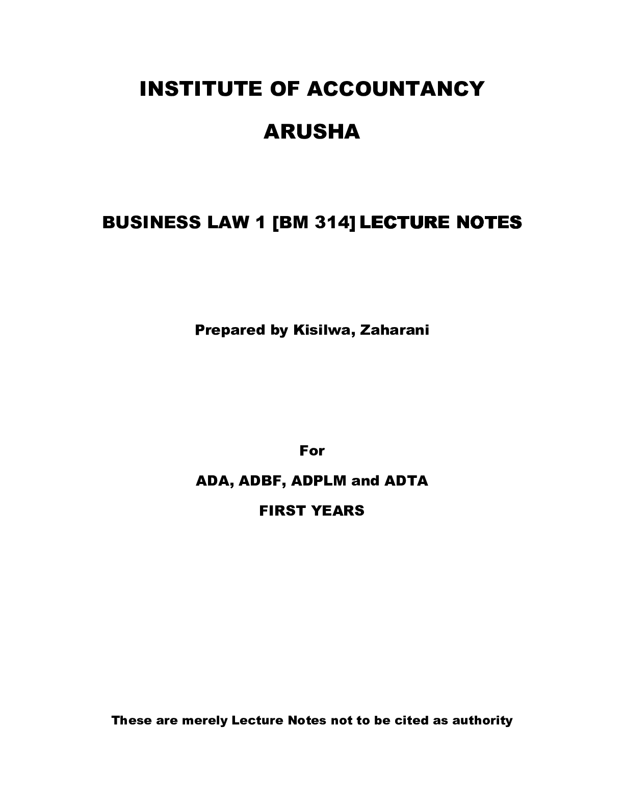 Preview image of Business law document