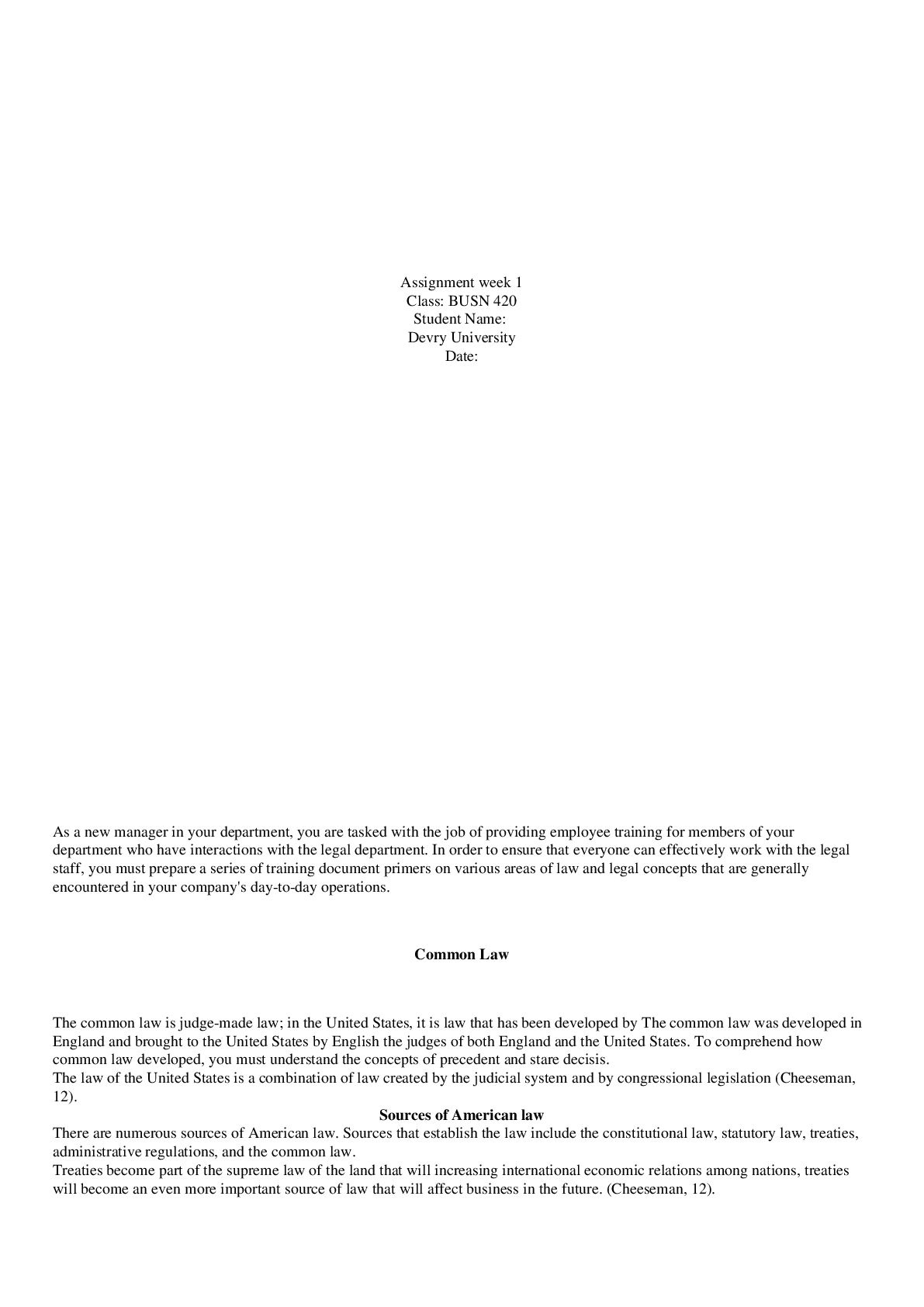 Preview image of   BUSN 420 Week 1 assaingment document