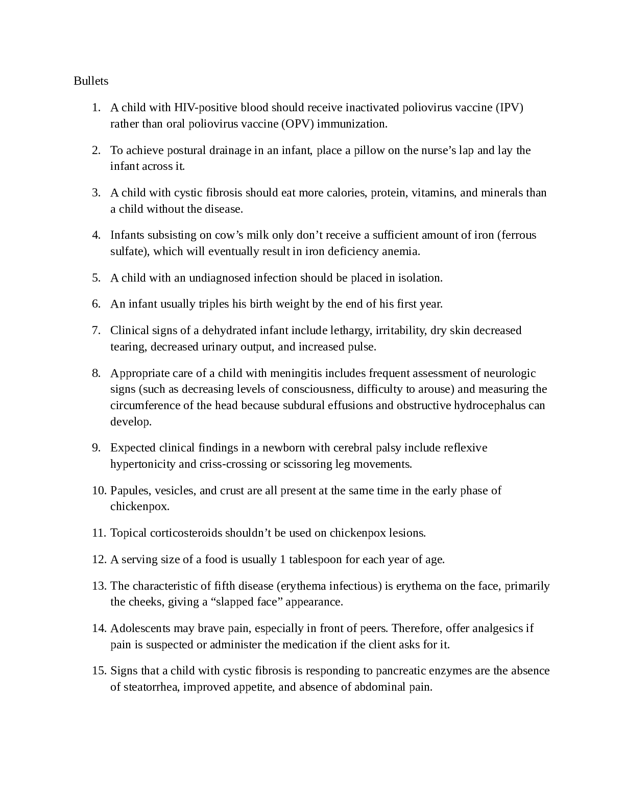 Preview image of Bullets for NCLEX TEST (Complete Study Guide) best before exam tests. document