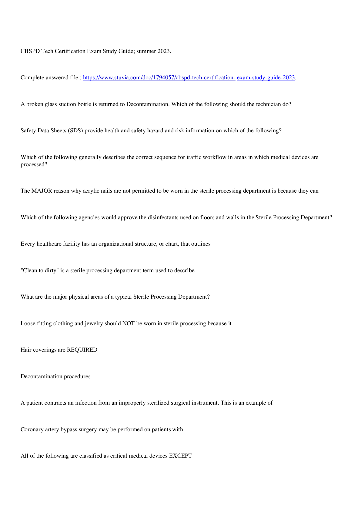 Preview image of CBSPD Tech Certification Exam Study Guide; 2023. document