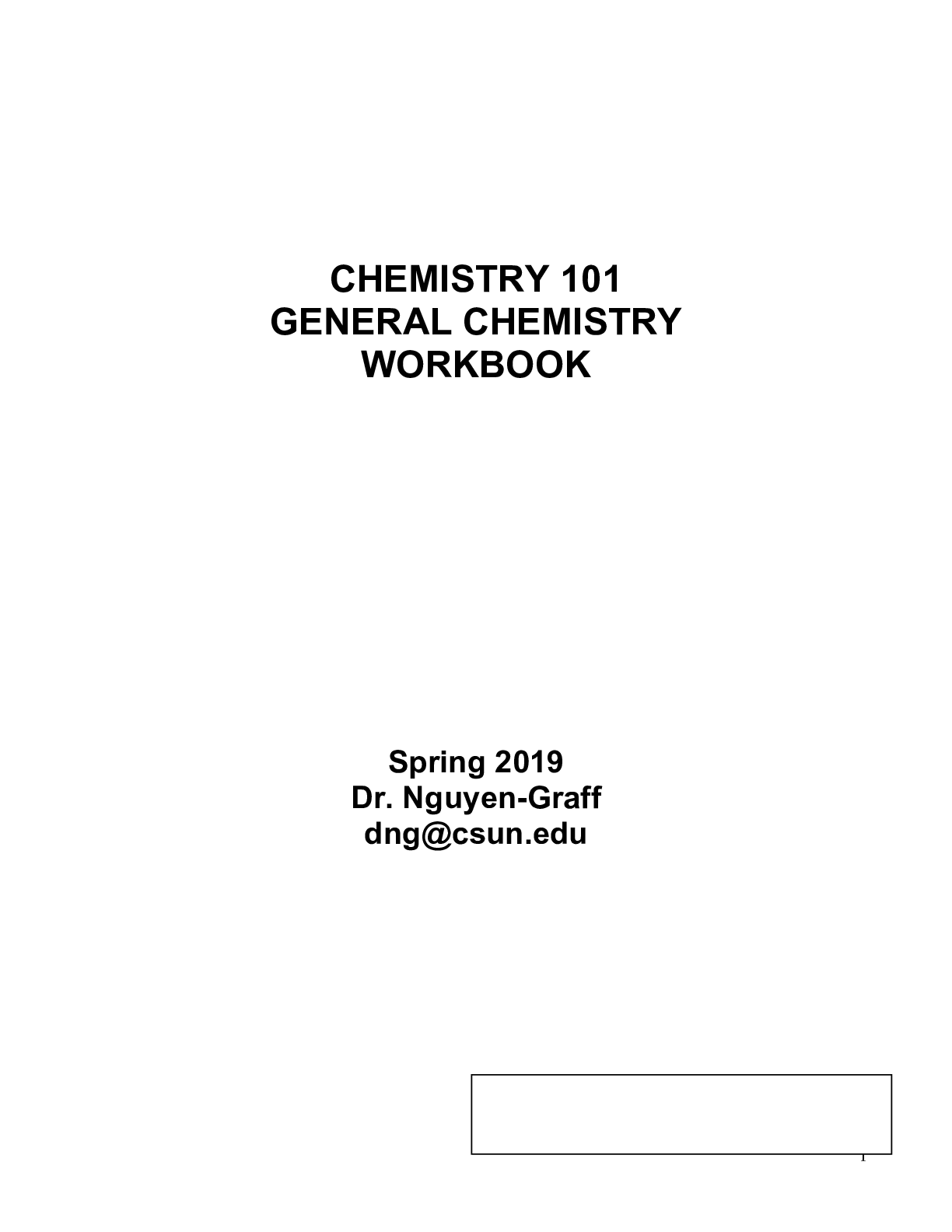 Preview image for California State University, NorthridgeCHEMISTRY 101CHEMISTRY+101+BOOK+S19.