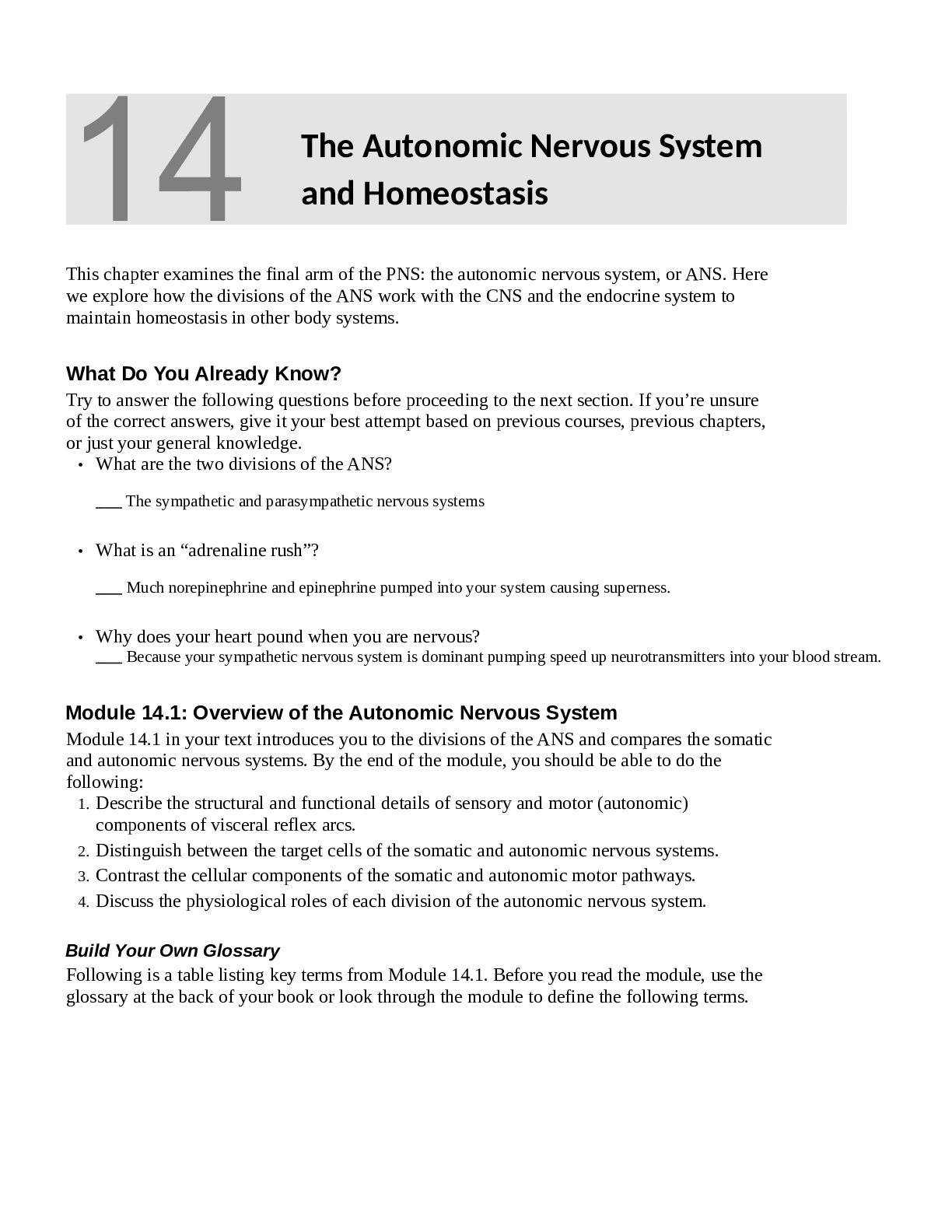 Preview of Nevada State College BIOLOGY 223 CH 14 WORKSHEET