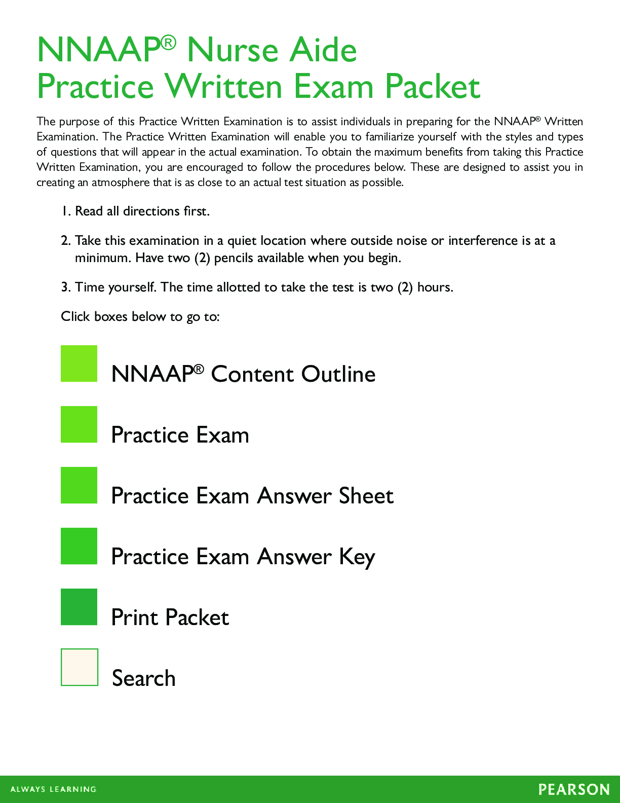 Preview image for NNAAP® Nurse Aide Practice Written Exam Packet