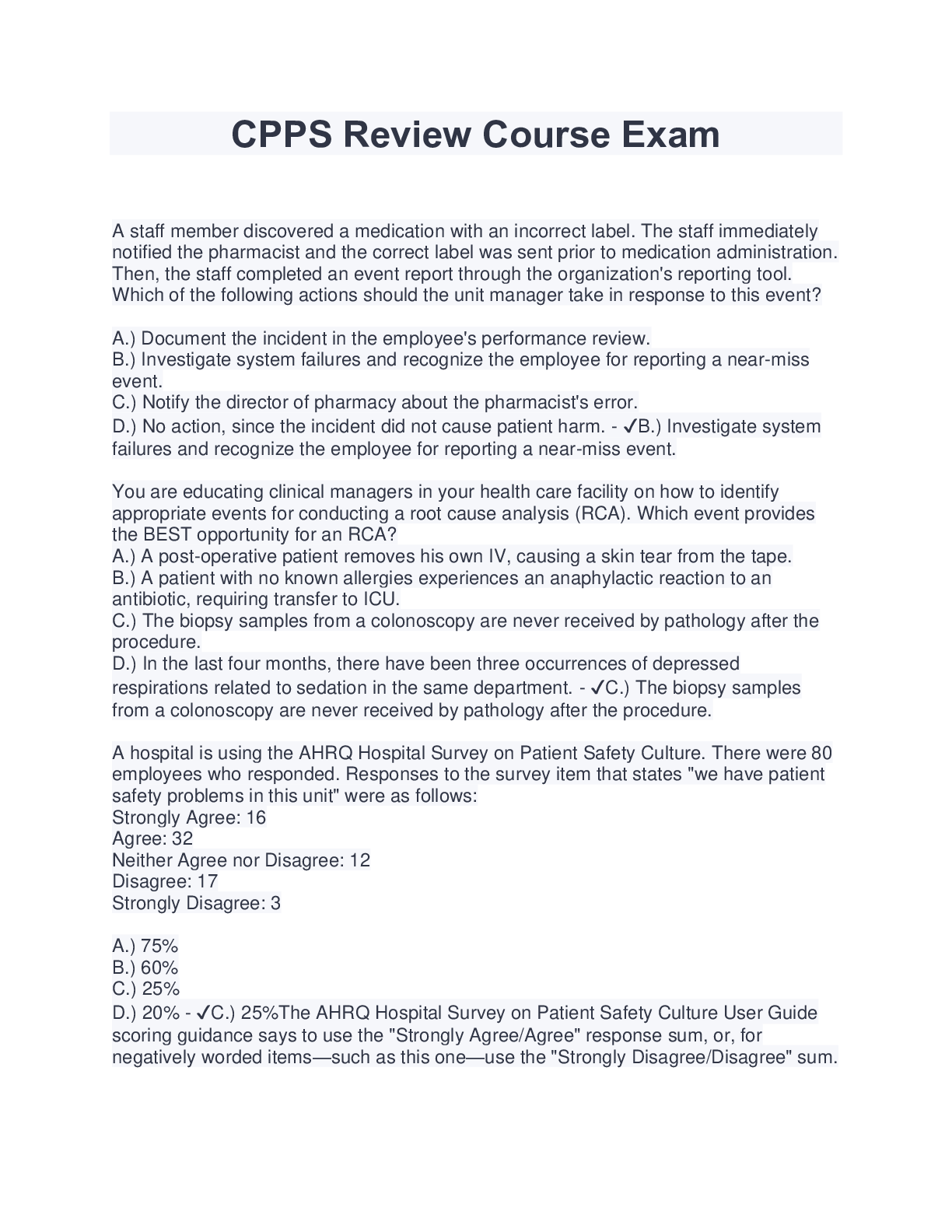 CPPS Review Course Exam (Latest 2023/2024) Complete Solutions ...