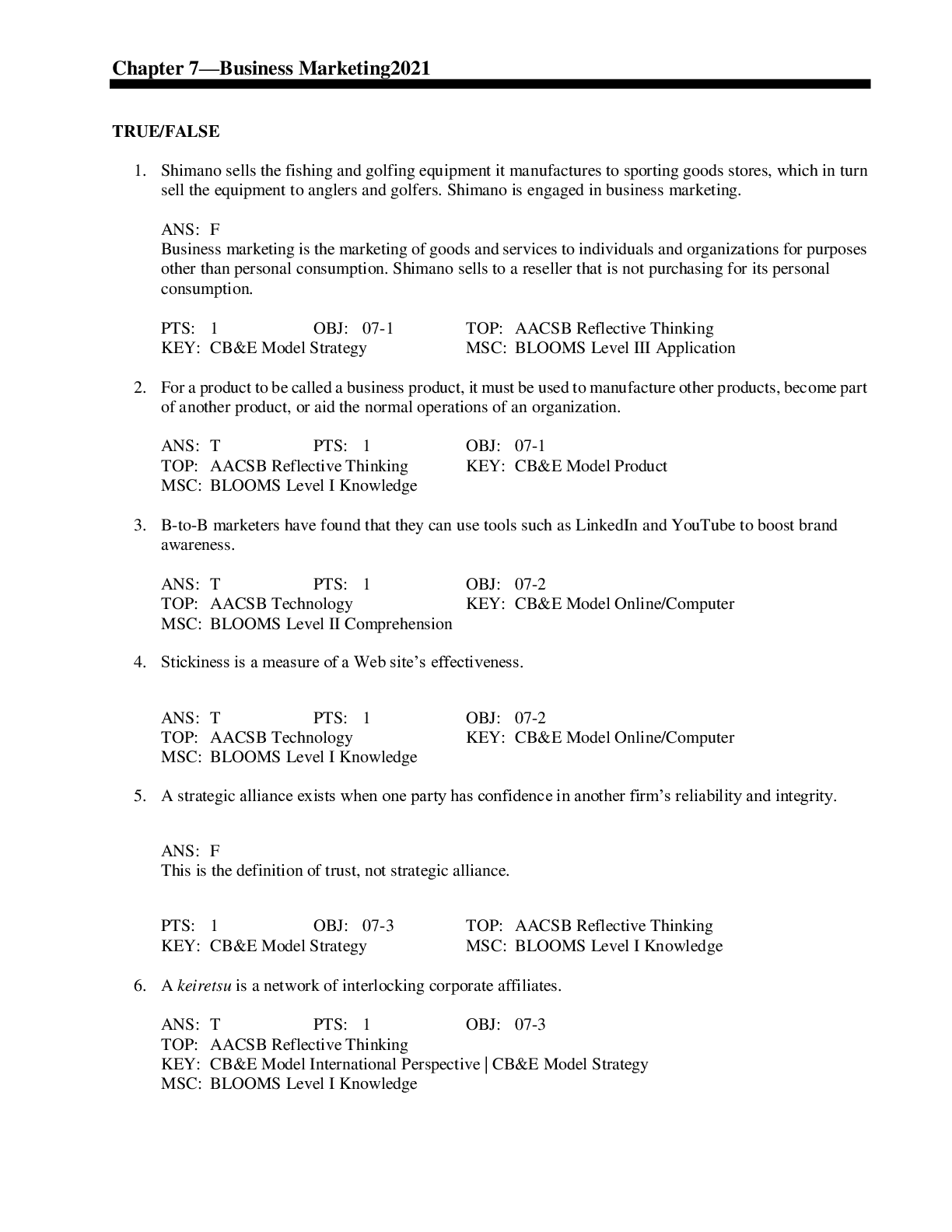 Preview image of Chapter 7—Business Marketing2021 document