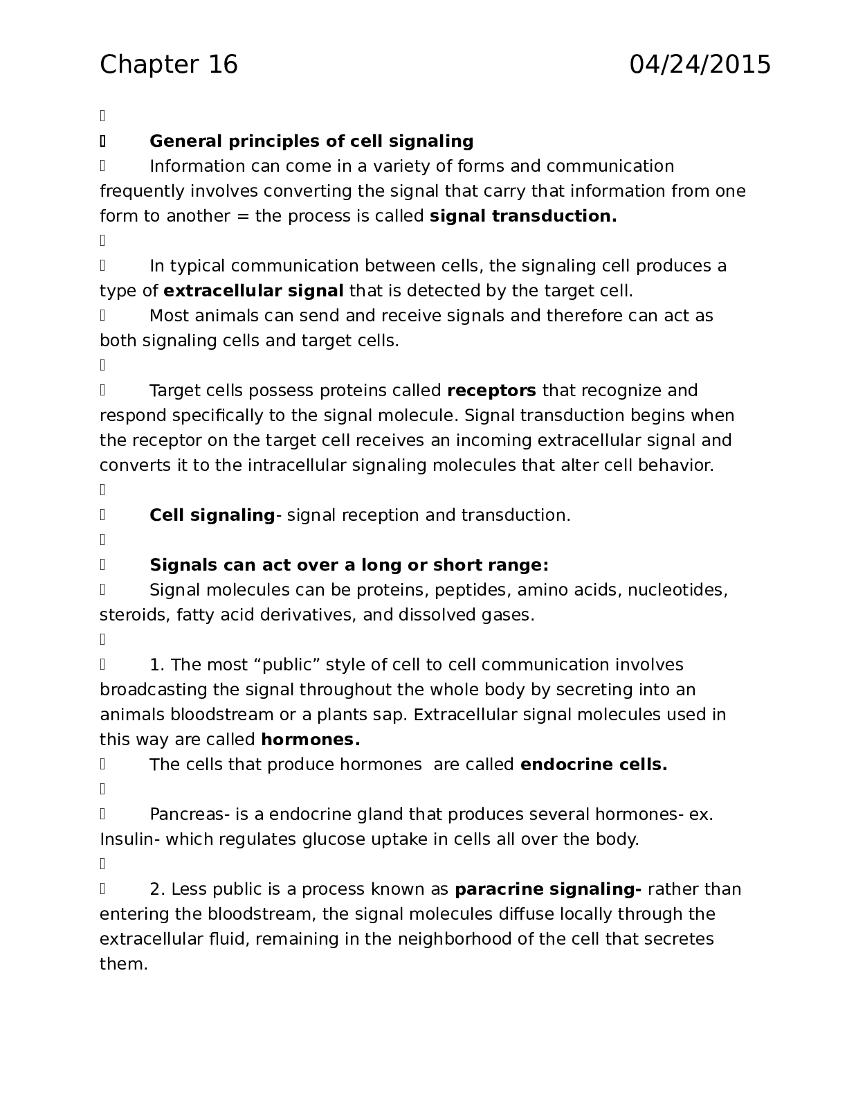 Preview image of Southern Methodist University - BIOL 3350Chapter 16 cell bio note document