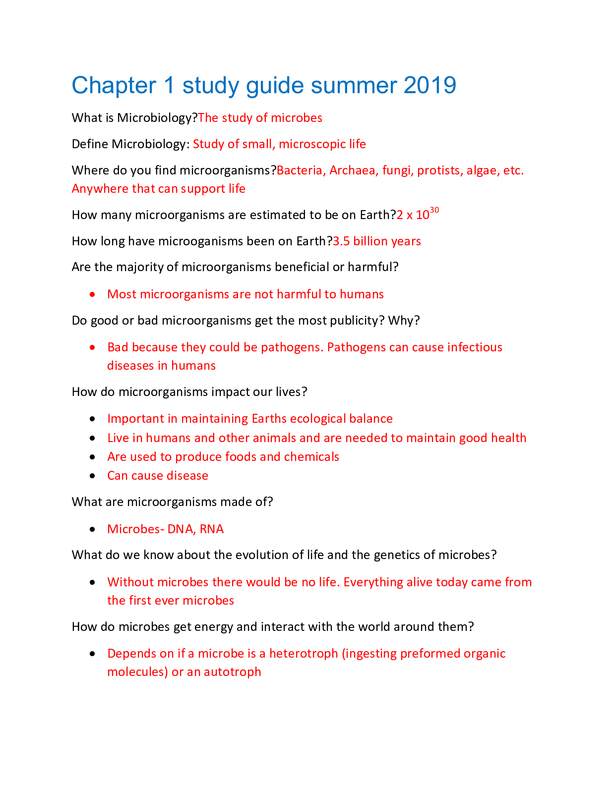 Preview image of Chapter 1 study guide summer 2019,100% CORRECT document