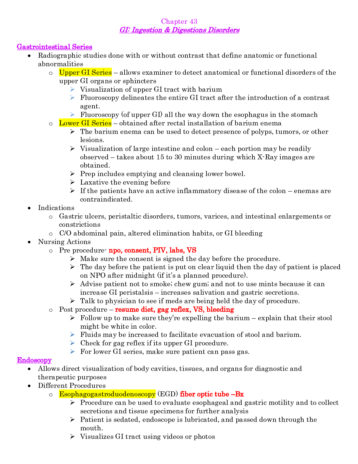 Preview image of GI: Ingestion & Digestions Disorders study guide(latest update) document
