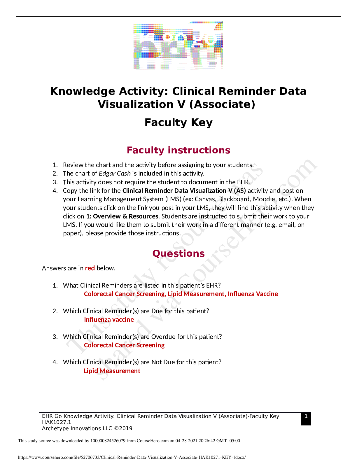 Preview image of Clinical Reminder Data Visualization V (Associate) HAK1027 document