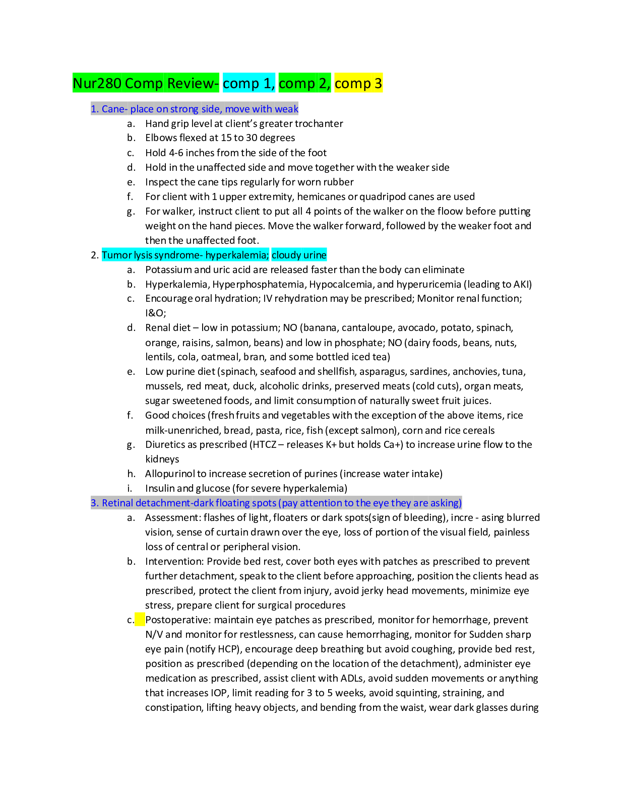 Preview image of NUR 280 Comp Review document