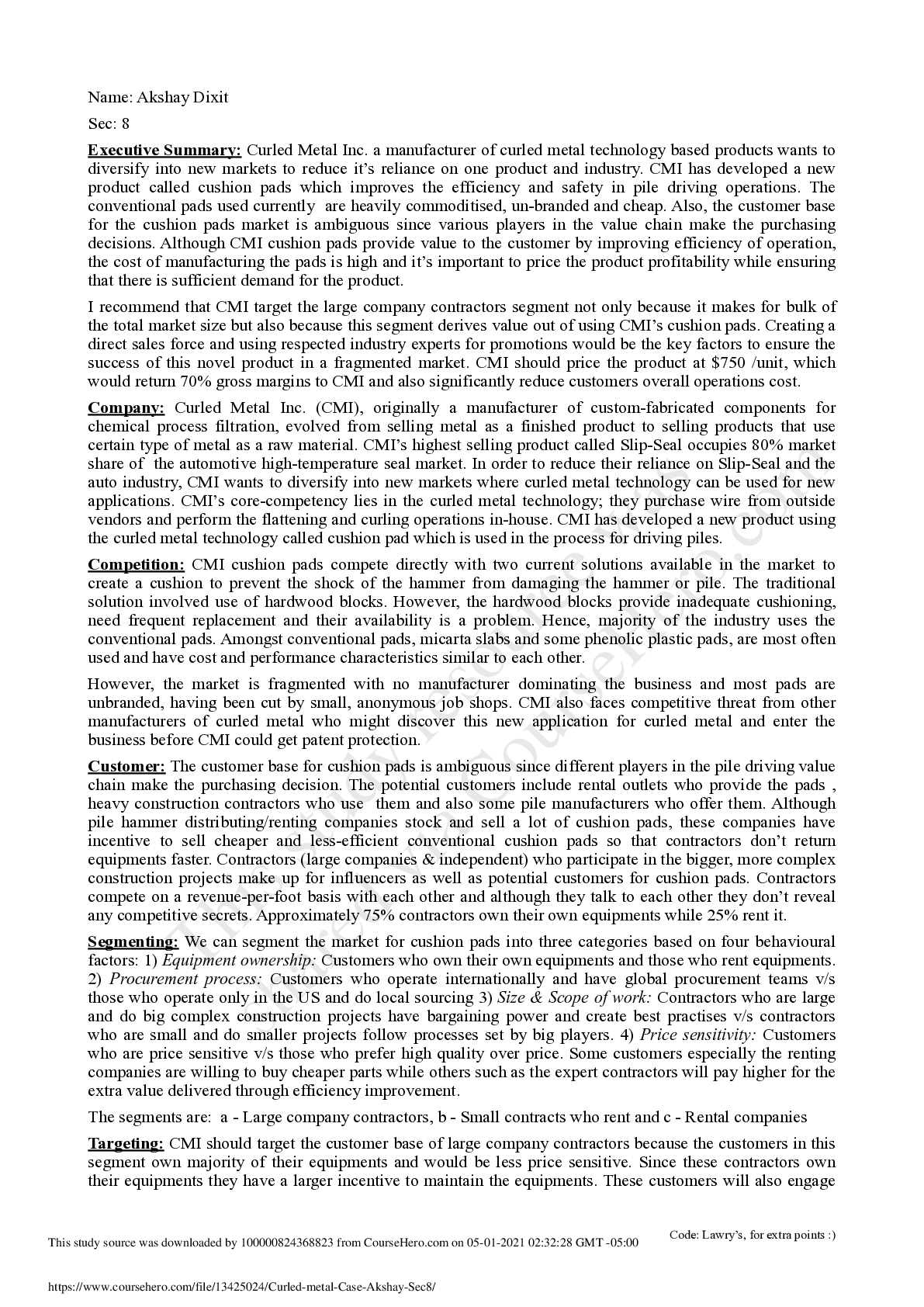Preview image for Massachusetts Institute of Technology15. 732Curled metal Case-WELL RESEARCHED CASE STUDY-GRADED A.