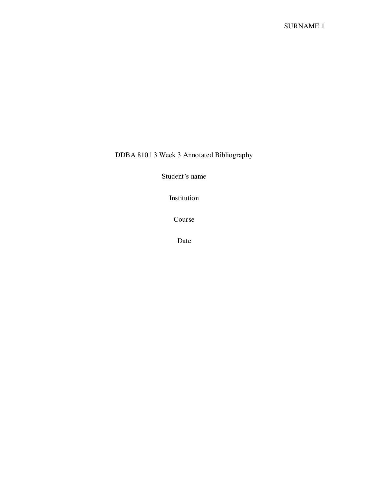 Preview image of DDBA 8101 3 Week 3 Annotated Bibliography study guide essay document