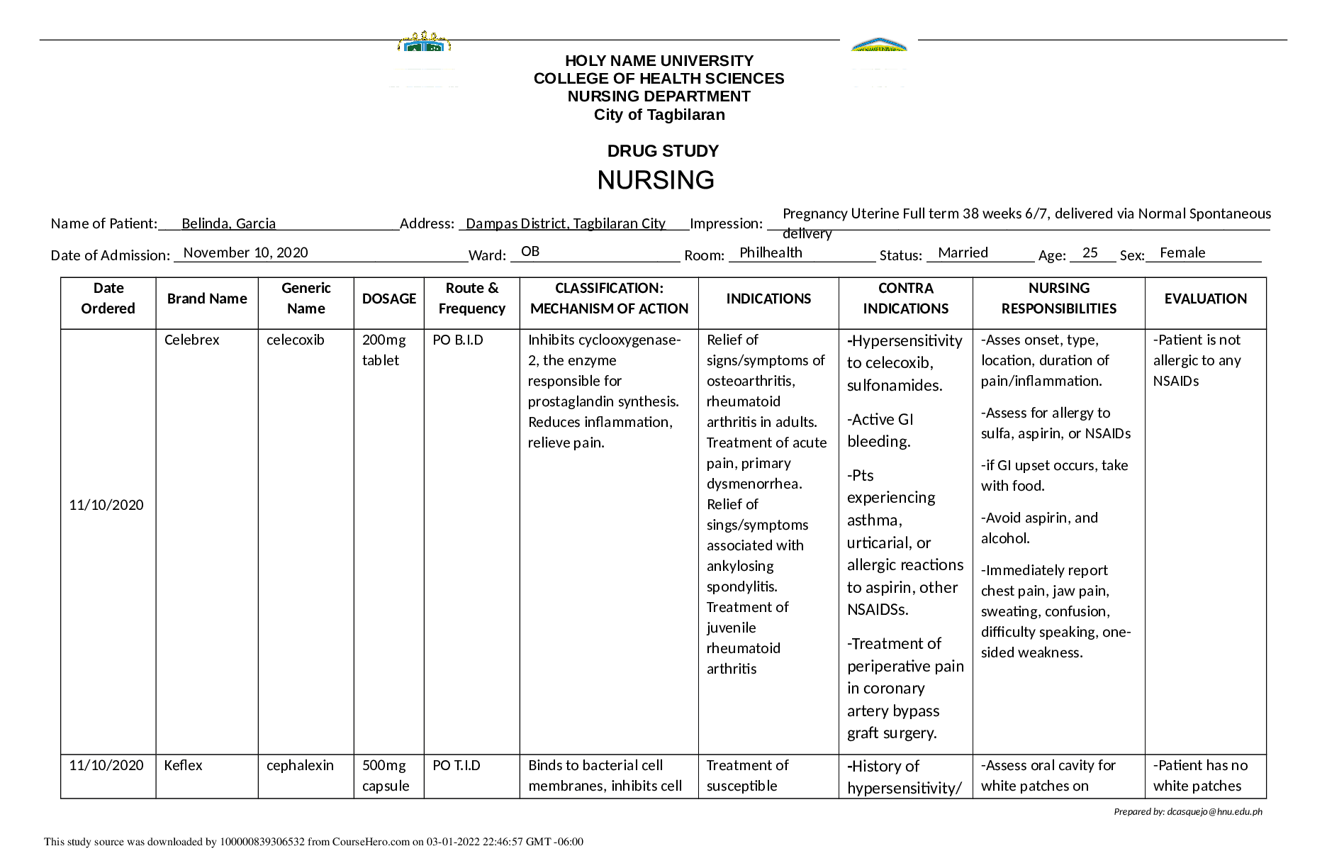 Preview image of DRUG STUDY document