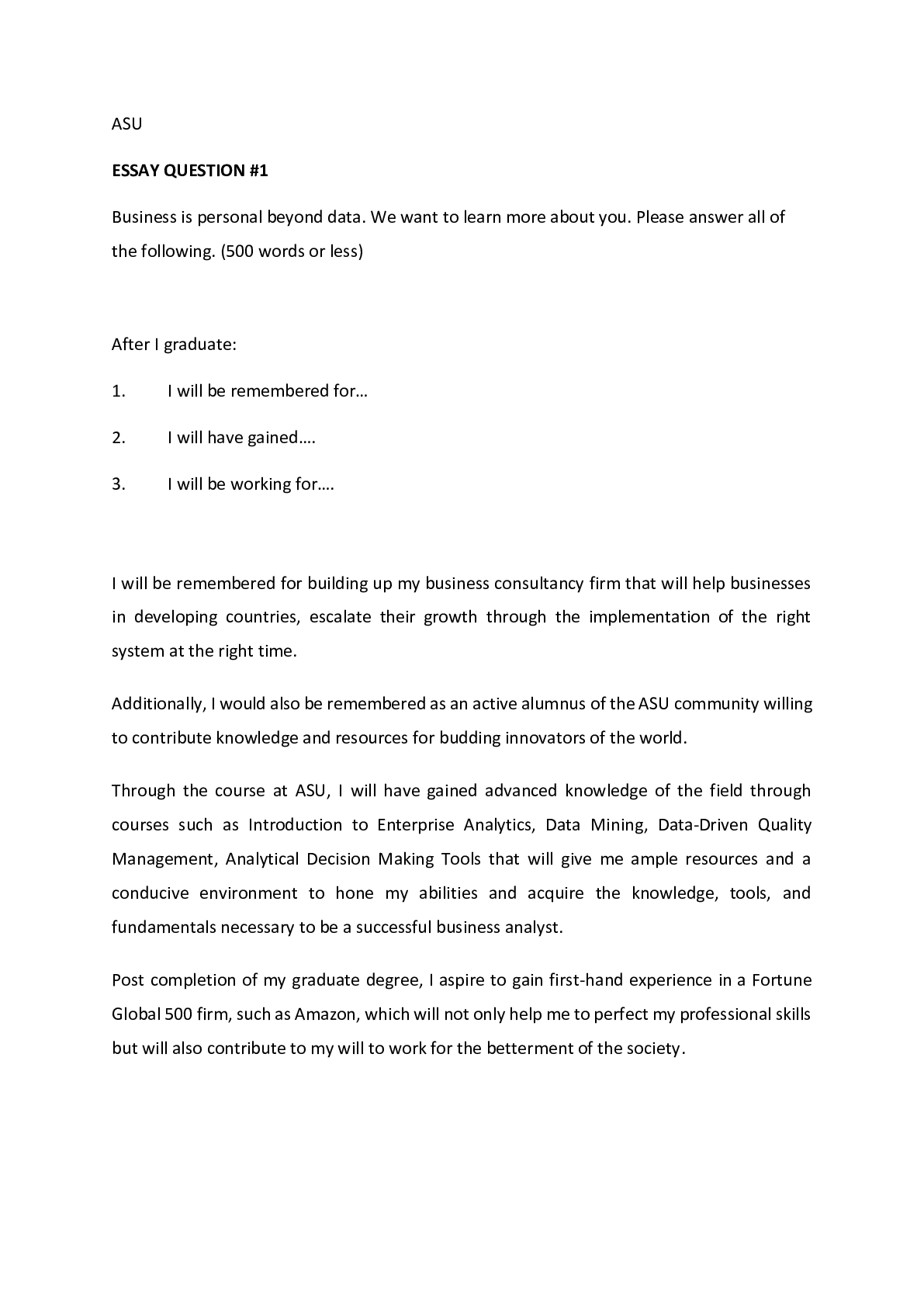 Preview image for Arizona State University - CIS MISCDhairya_ASU_Essay