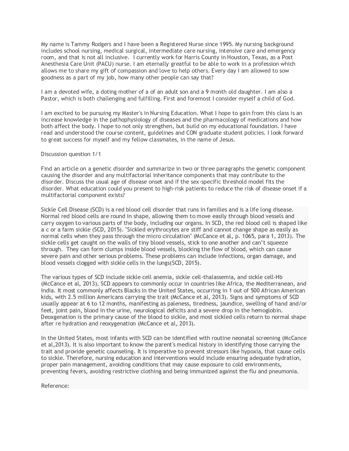 Preview image for NUR-641E Discussion questions Advanced Patho Pharm