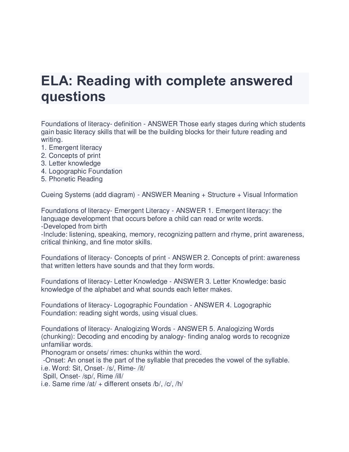 Preview image of ELA Reading document