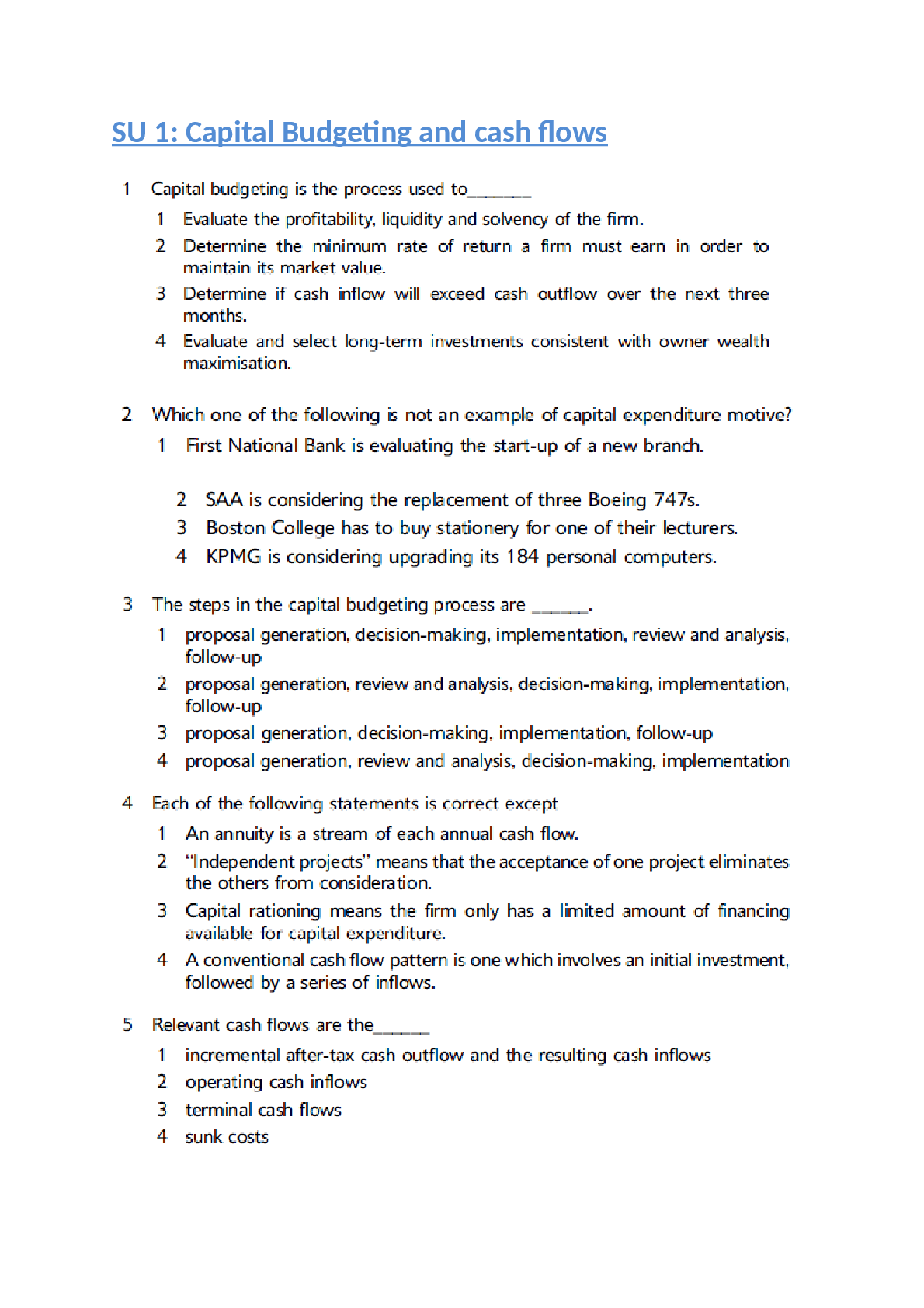 Preview of FIN 3701 Exam \revision STUDY GUIDE