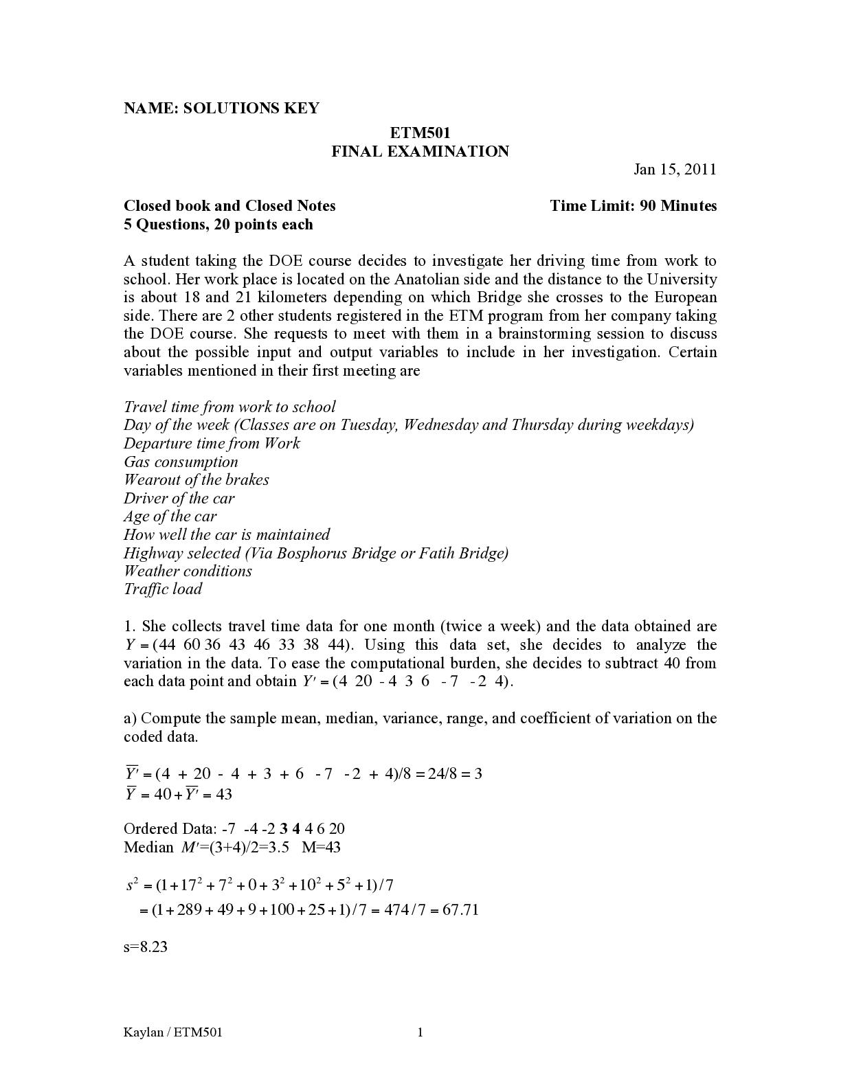 Preview image for ETM501FINAL EXAMINATION | Download for quality grades |