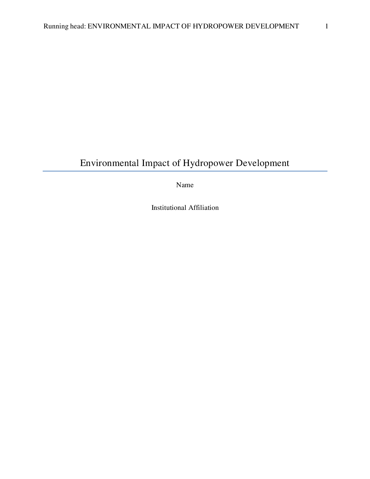 Environmental Impact of Hydropower Development | ScholarFriends