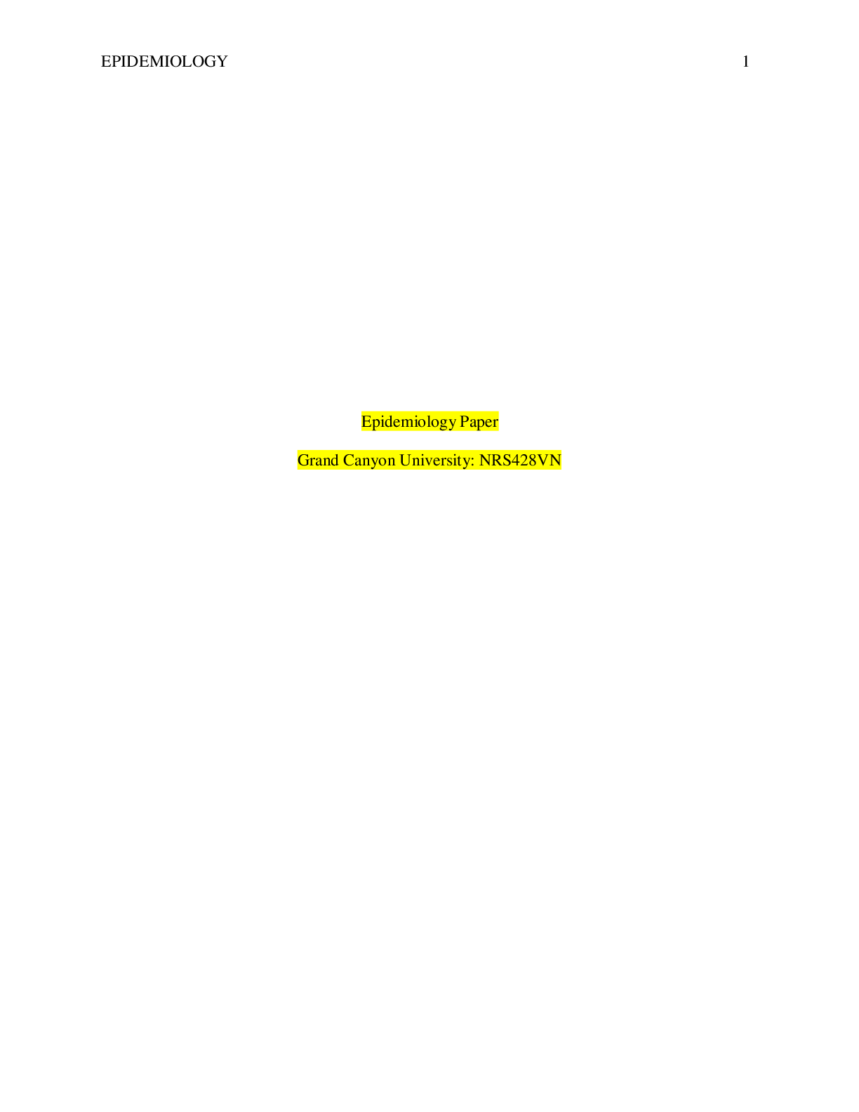 Preview of NRS 428 - Epidemiology Paper: Ebola Virus.