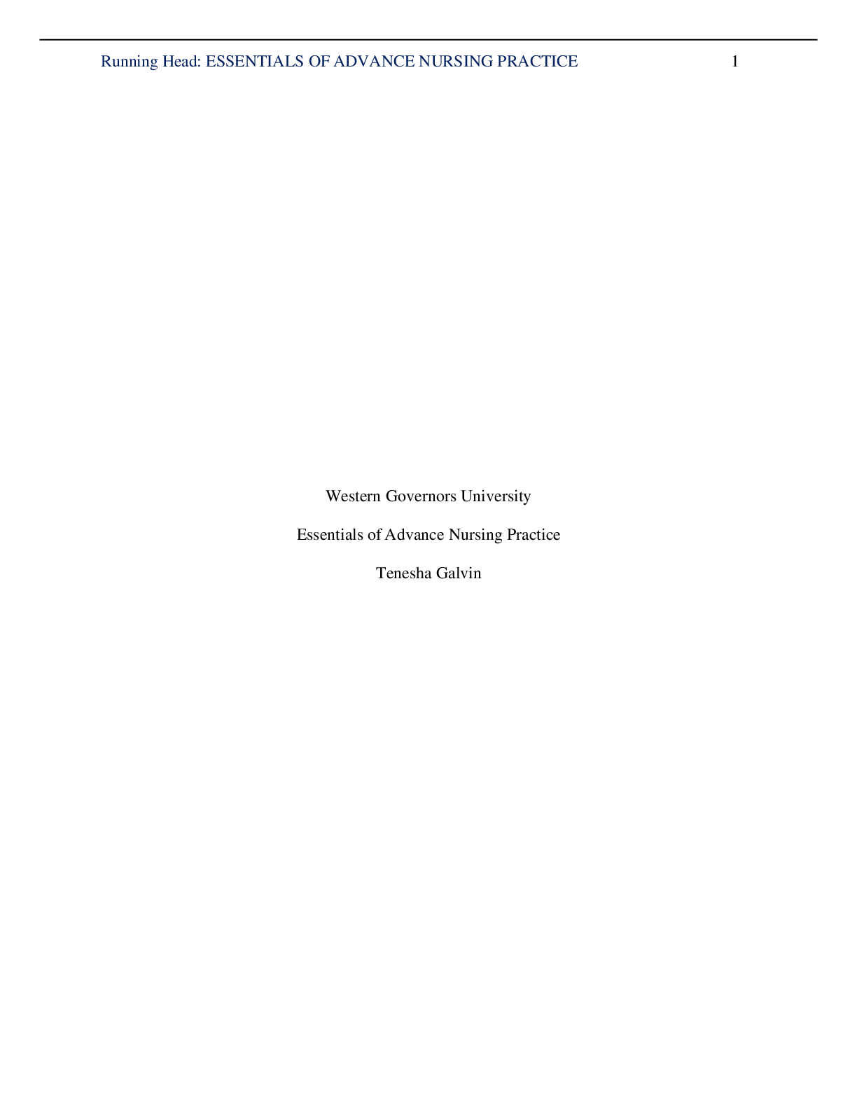 Preview image of Essentials of Advance Nursing document