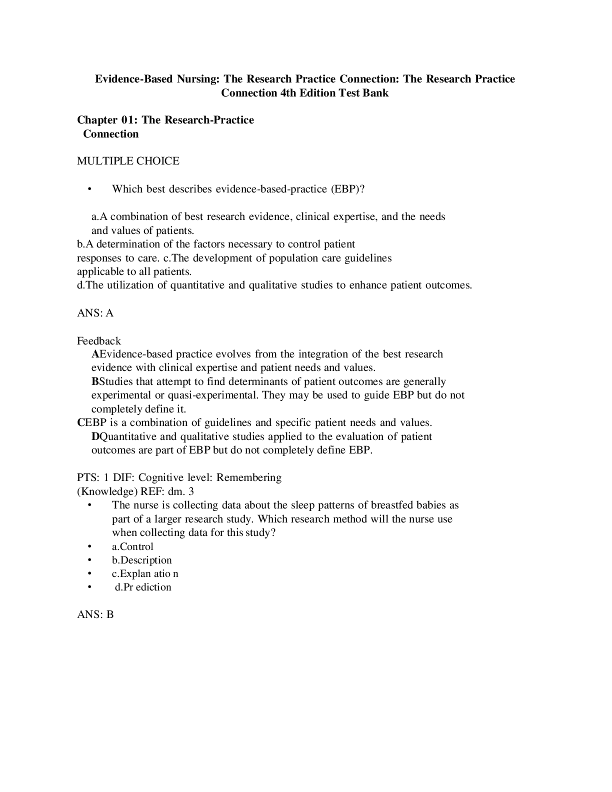 Preview of Evidence-Based Nursing: The Research Practice Connection: The Research Practice Connection