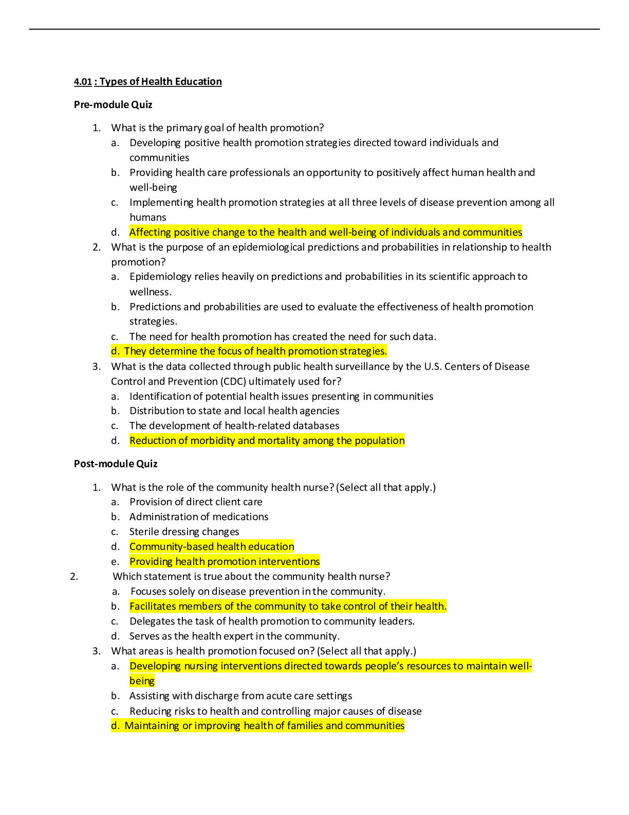 Preview image of Exam 3 Interactive Module Questions. BOTH PRE-MODULE & POST-MODULE document